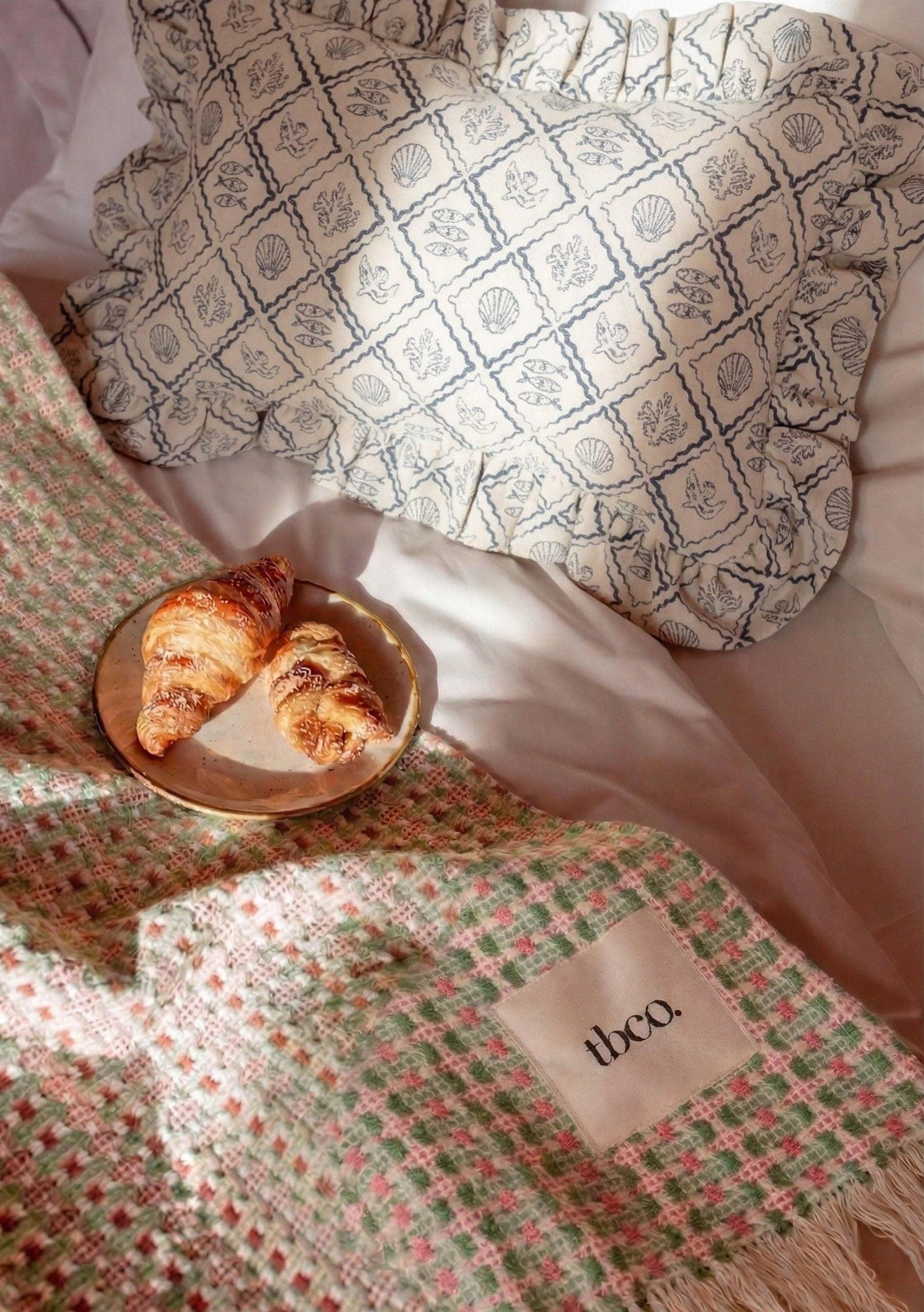 Cotton Throw in Rose Geometric - TBCo