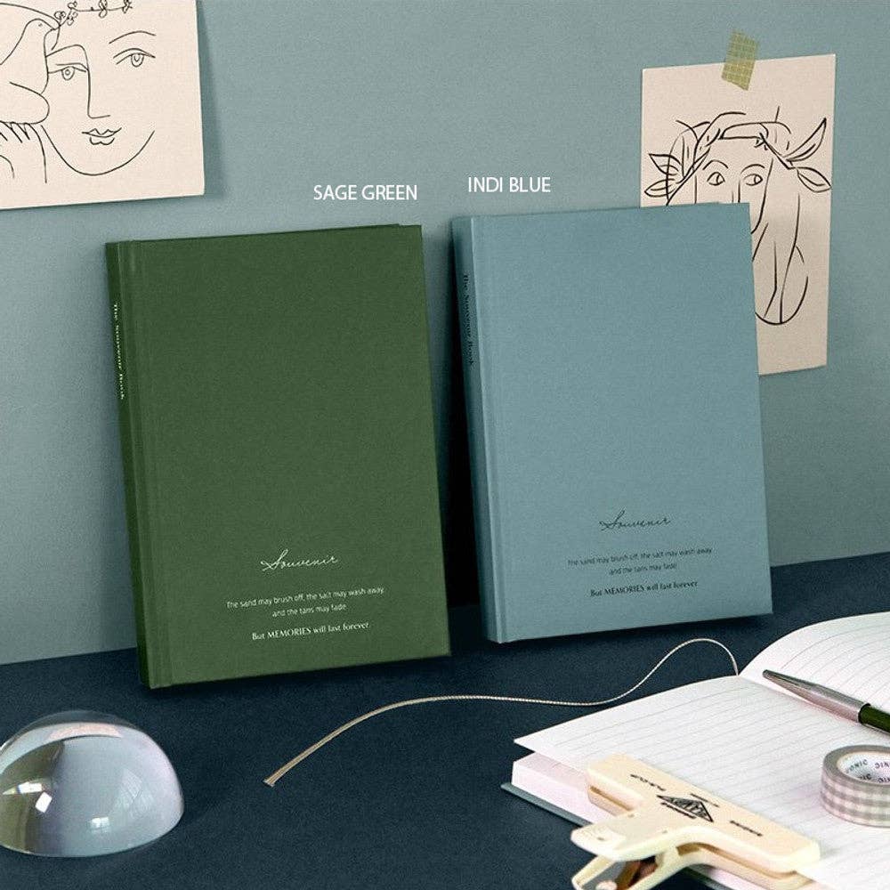 Iconic Souvenir Hardcover Line Notebook - [B6]: Indi Blue