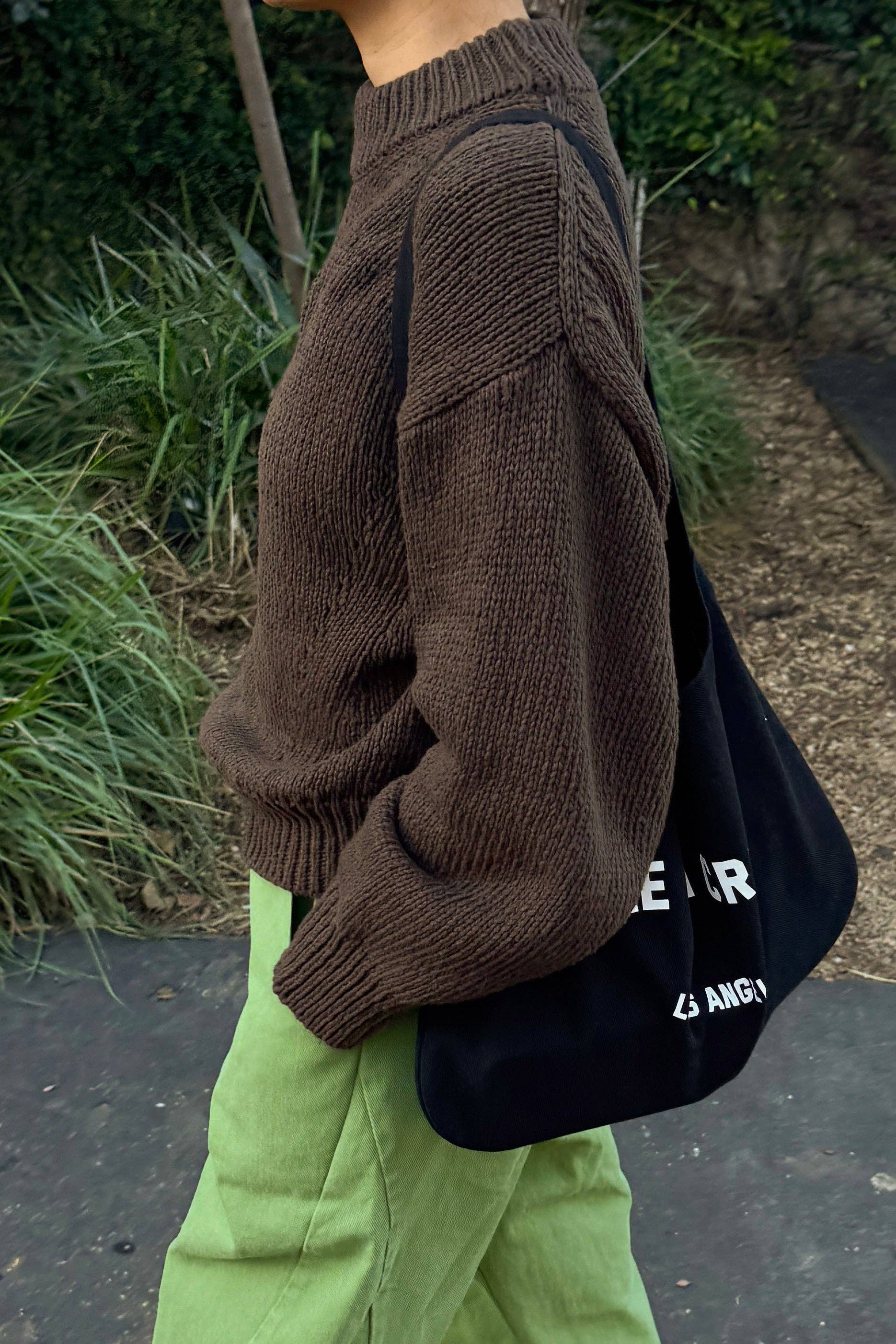 Zoe Cotton Sweater Brown - Le Bon Shoppe