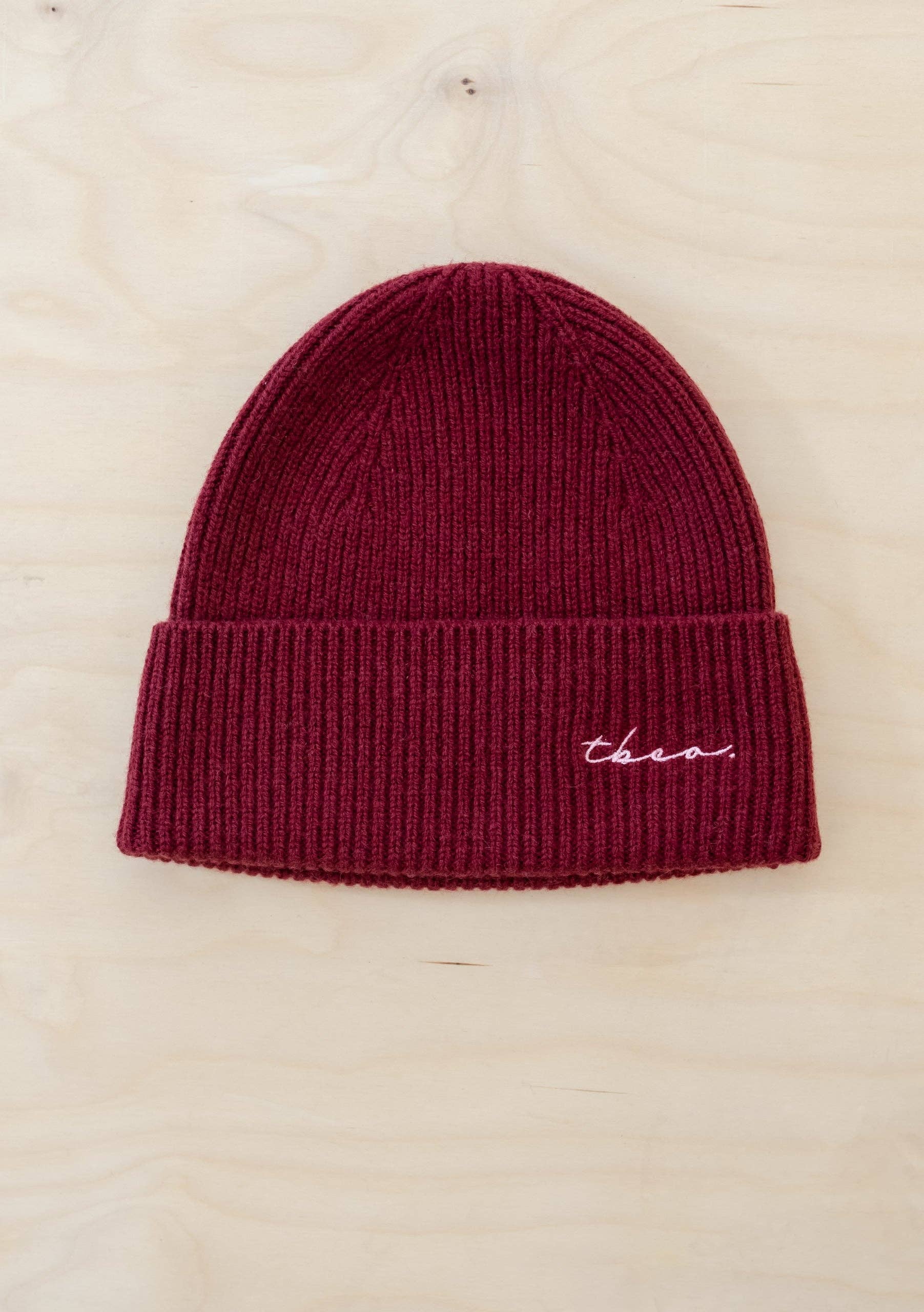Cashmere & Merino Beanie in Burgundy -  TBCo