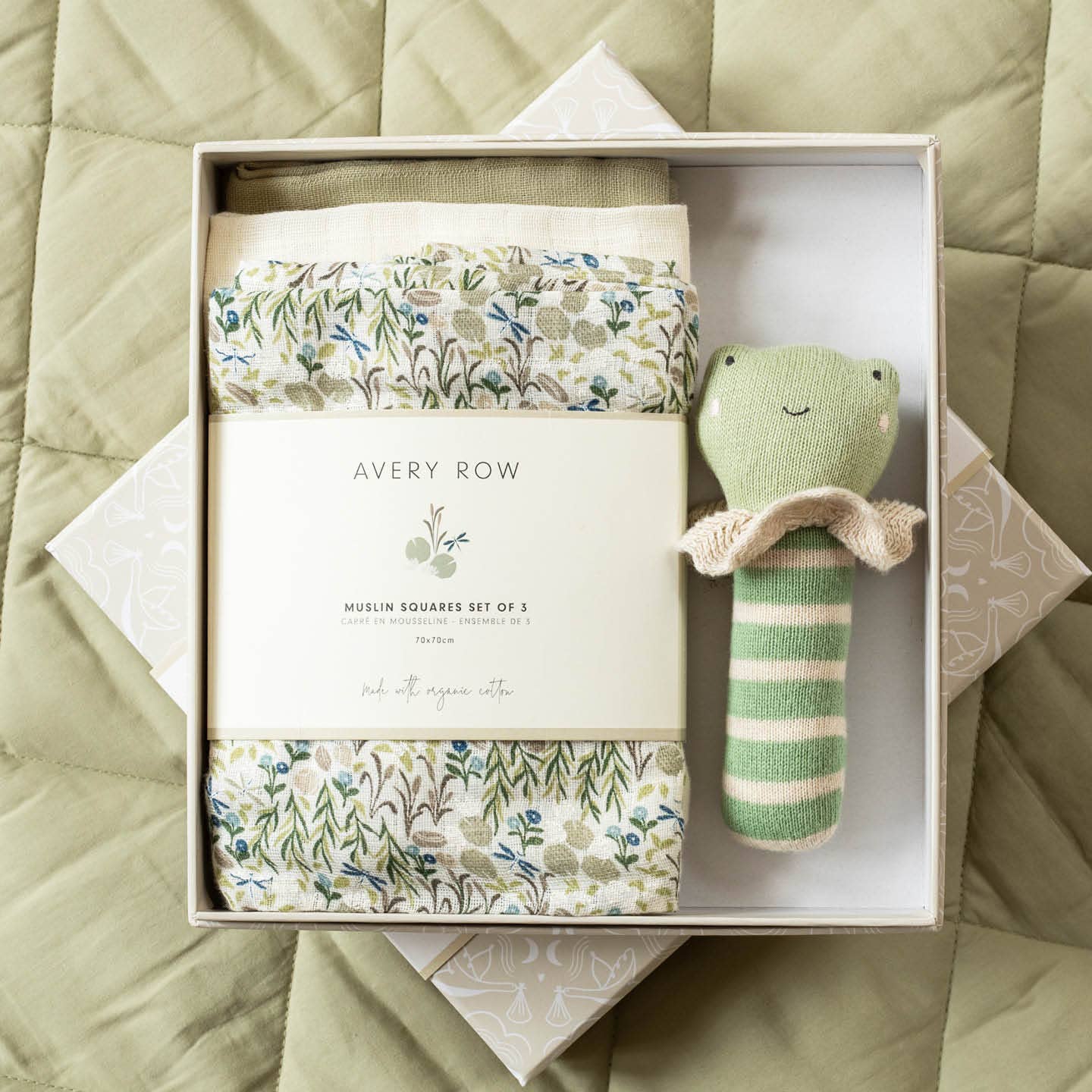 Avery Row Rattle & Care New Baby Gift Set – Riverbank