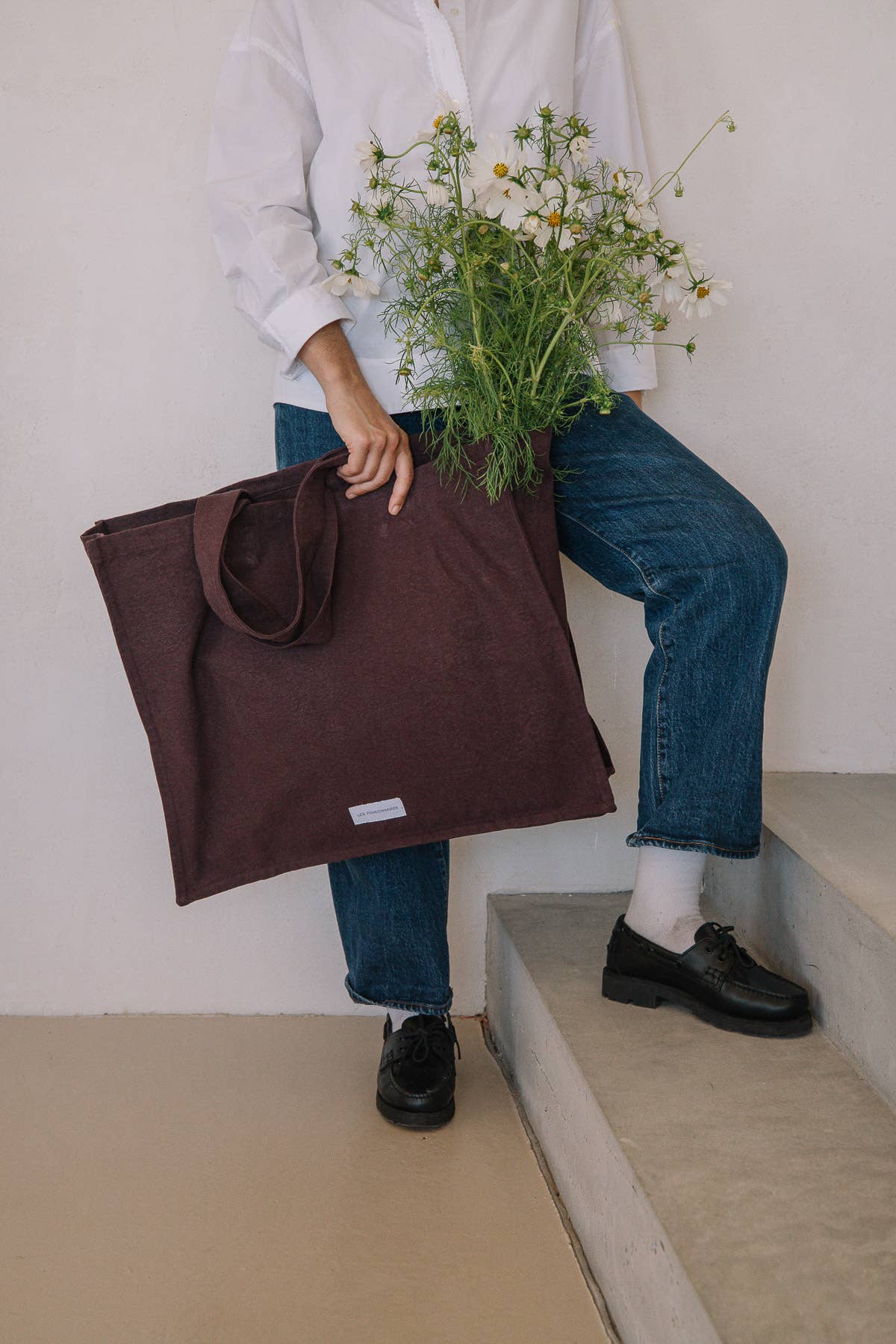 Organic Cotton Canvas Tote Bag in Eggplant Purple