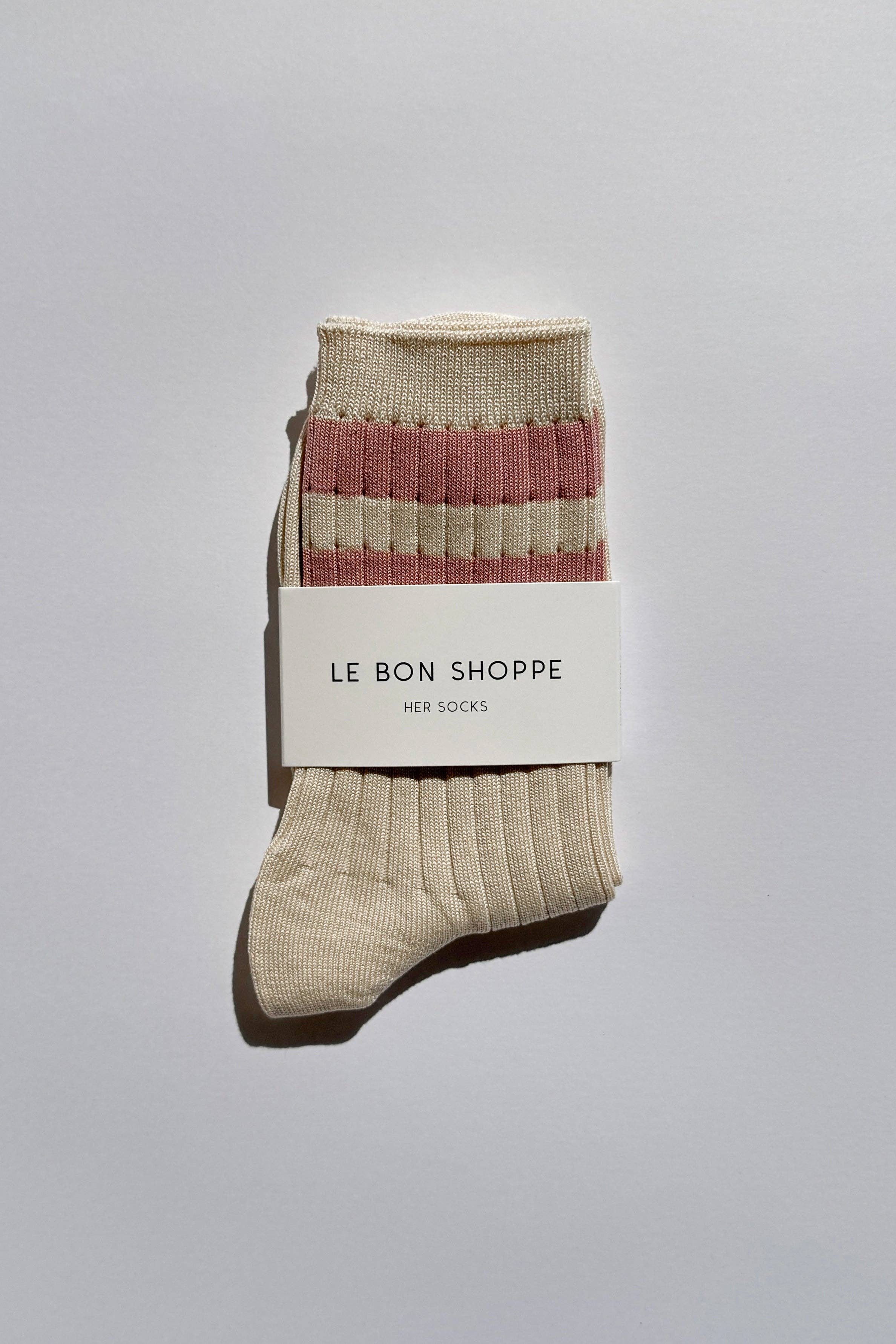 Her Varsity Socks Rose - Le Bon Shoppe