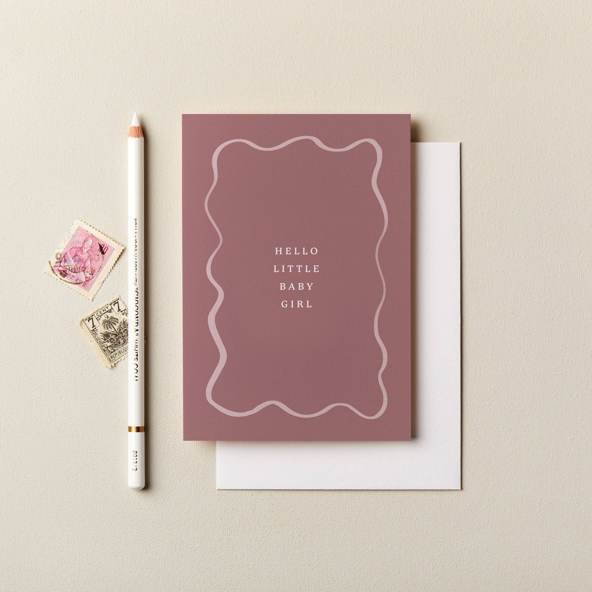 Hello Little Baby Girl Frame Card