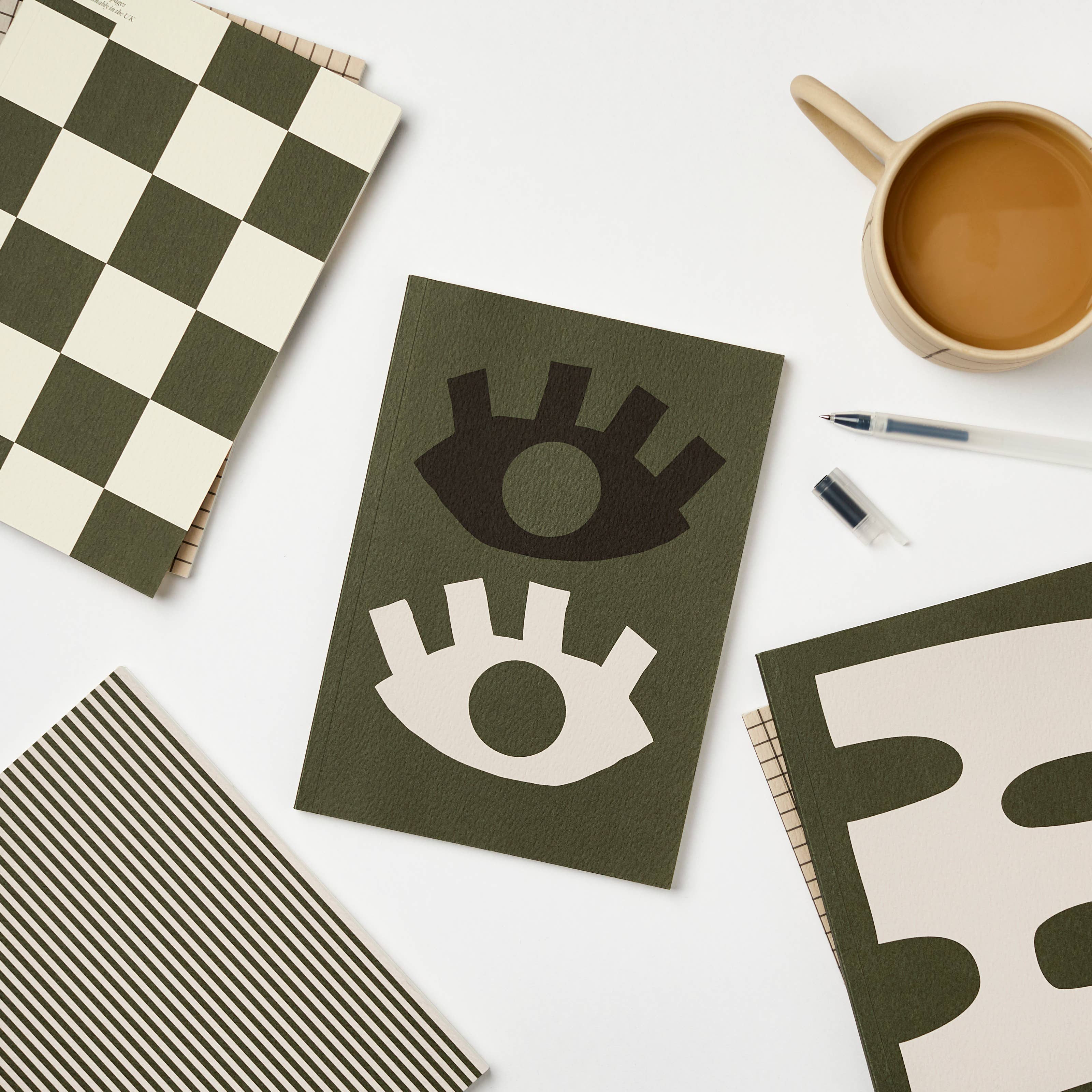 Checkerboard Green Notebook - Kinshipped