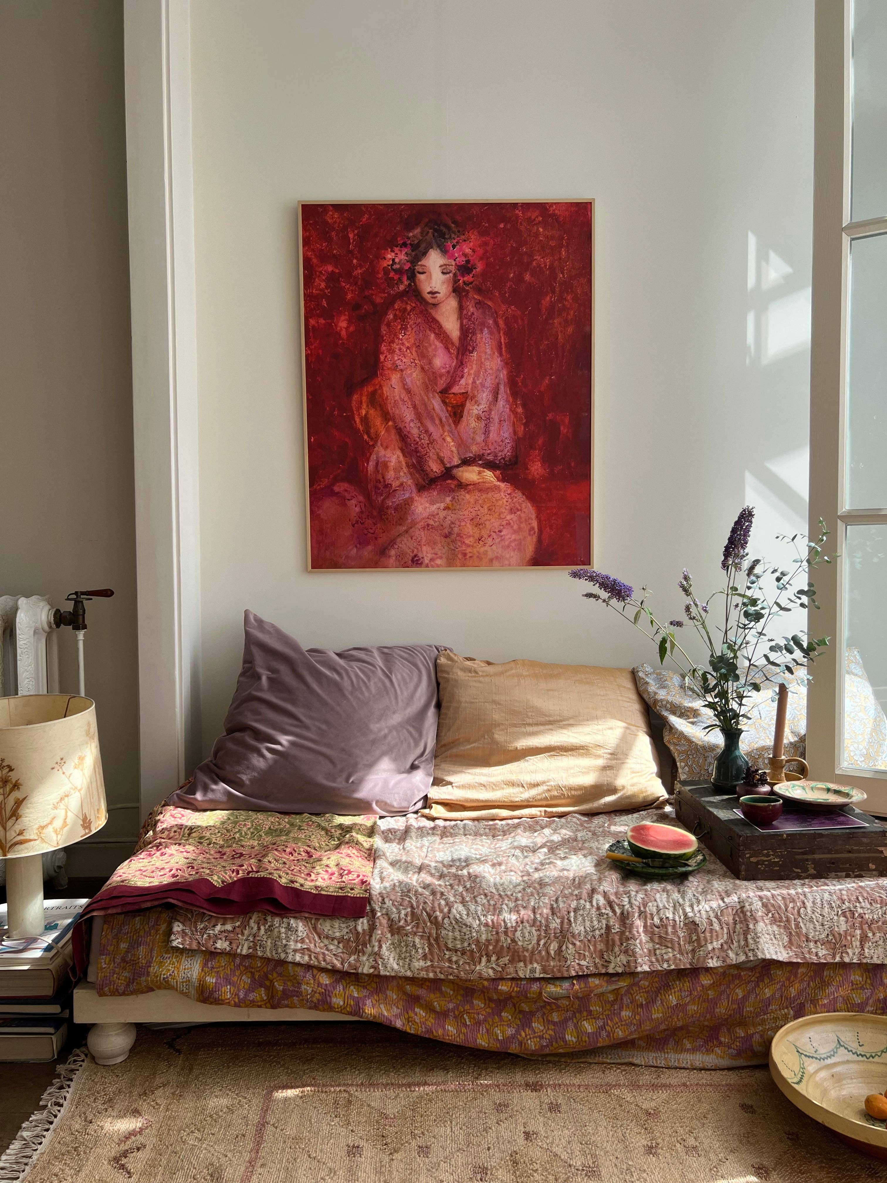 Framed Art Print "Fleurs Japonaises": 70cm x 100cm Tinystories