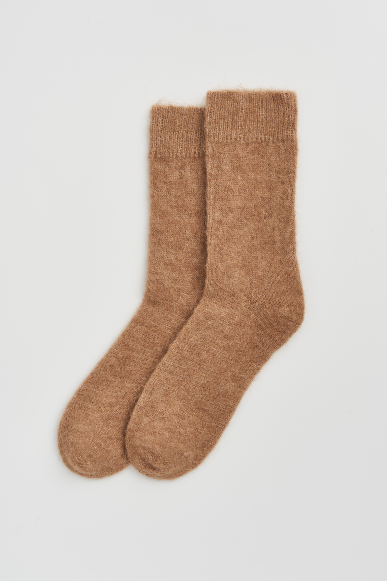 Biscuit Beige Ultra Soft Alpaca Bed Socks: Large (UK 11-13)