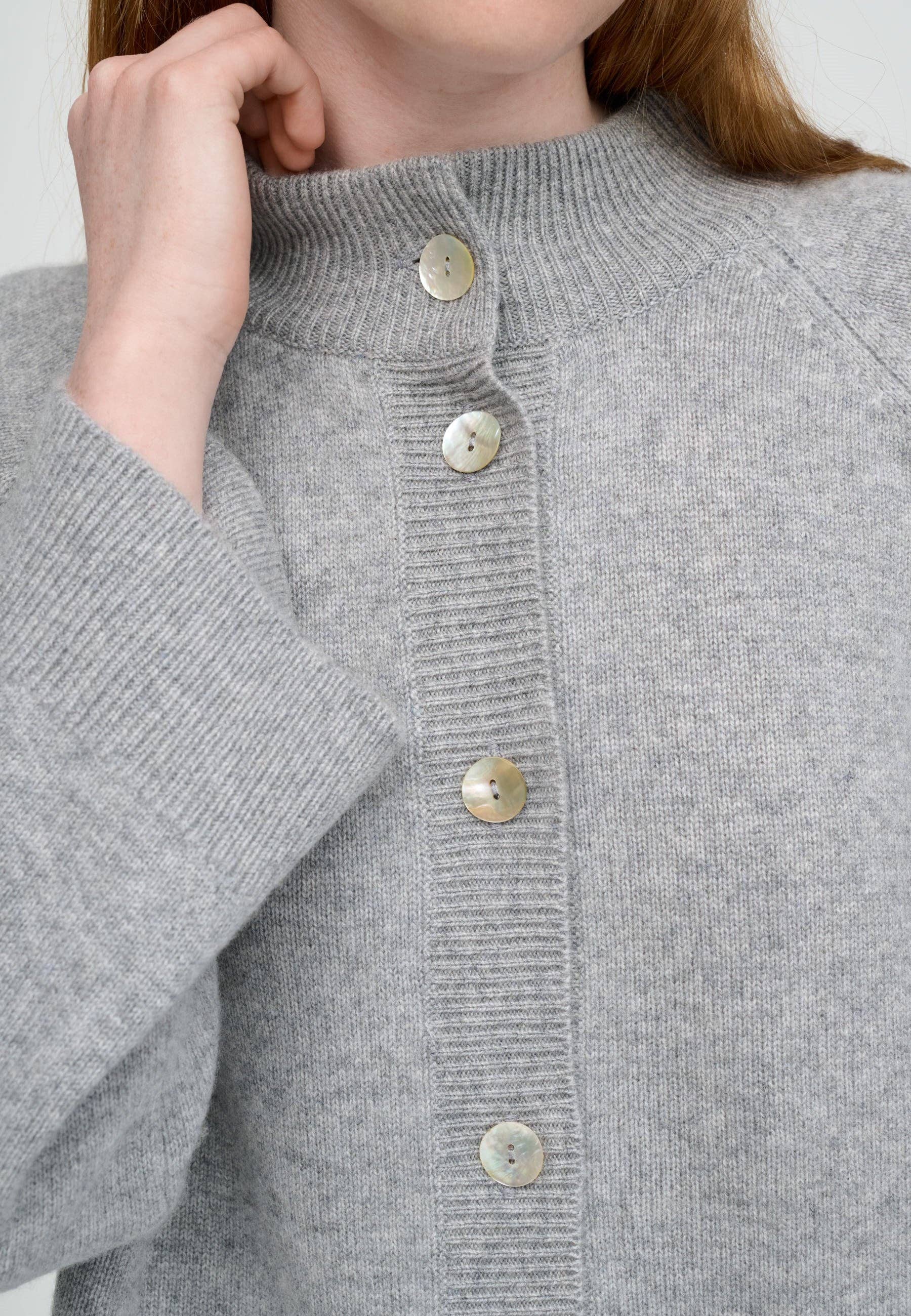 Gentle cardigan merino: Light grey melange / S
