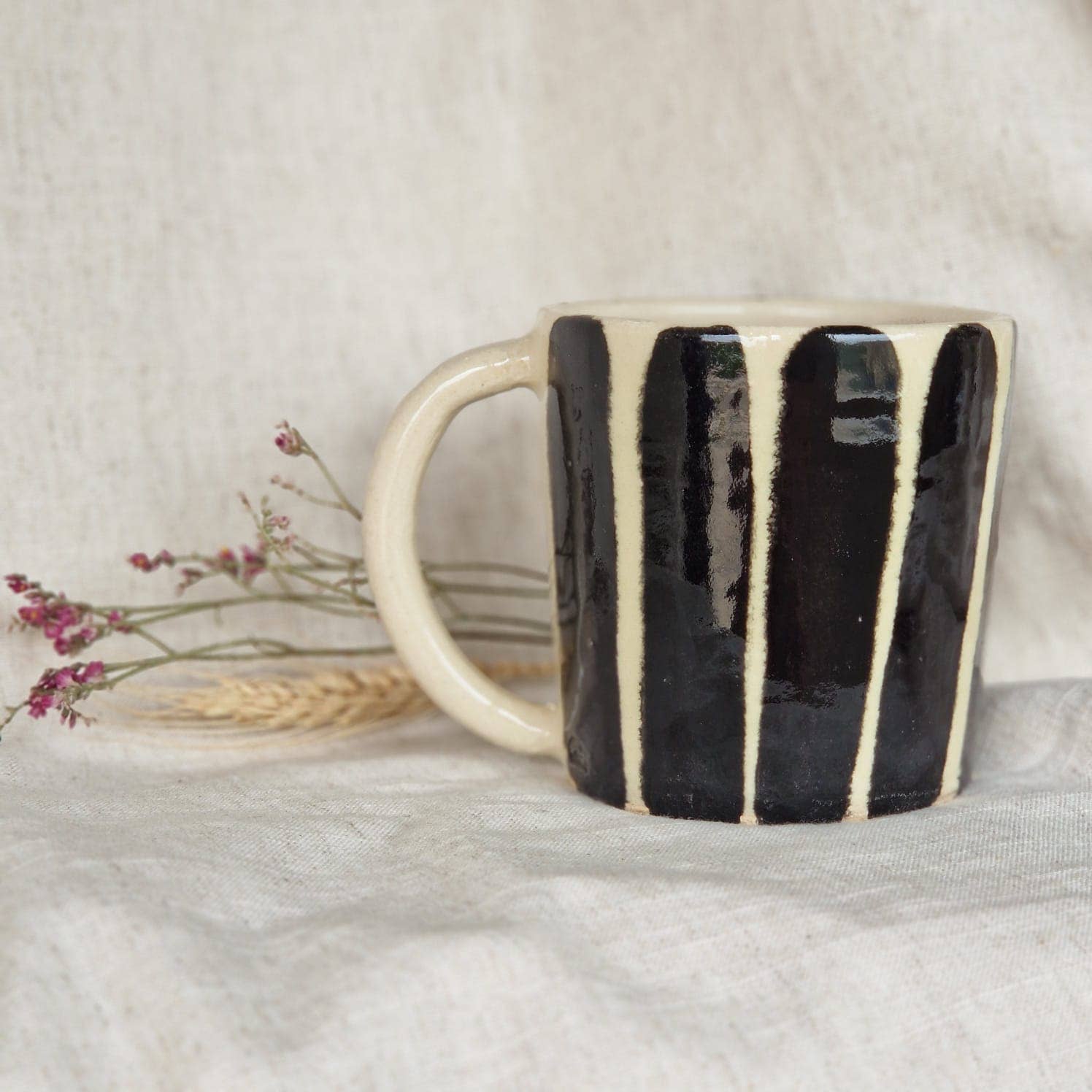 Stripe 400ml Mug - by Charlotte Manser Ceramics