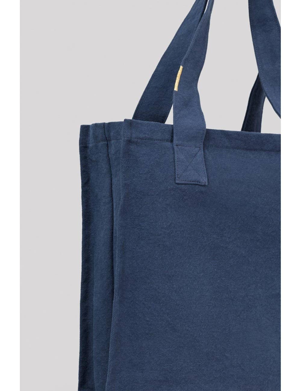 Organic Cotton Canvas Zipped Bag Solid Storm Blue