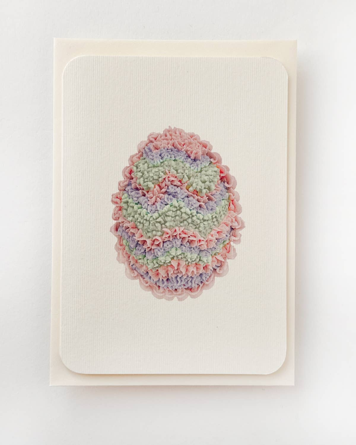 Pink & Lavender Chevron Royal Icing Egg Greeting Card