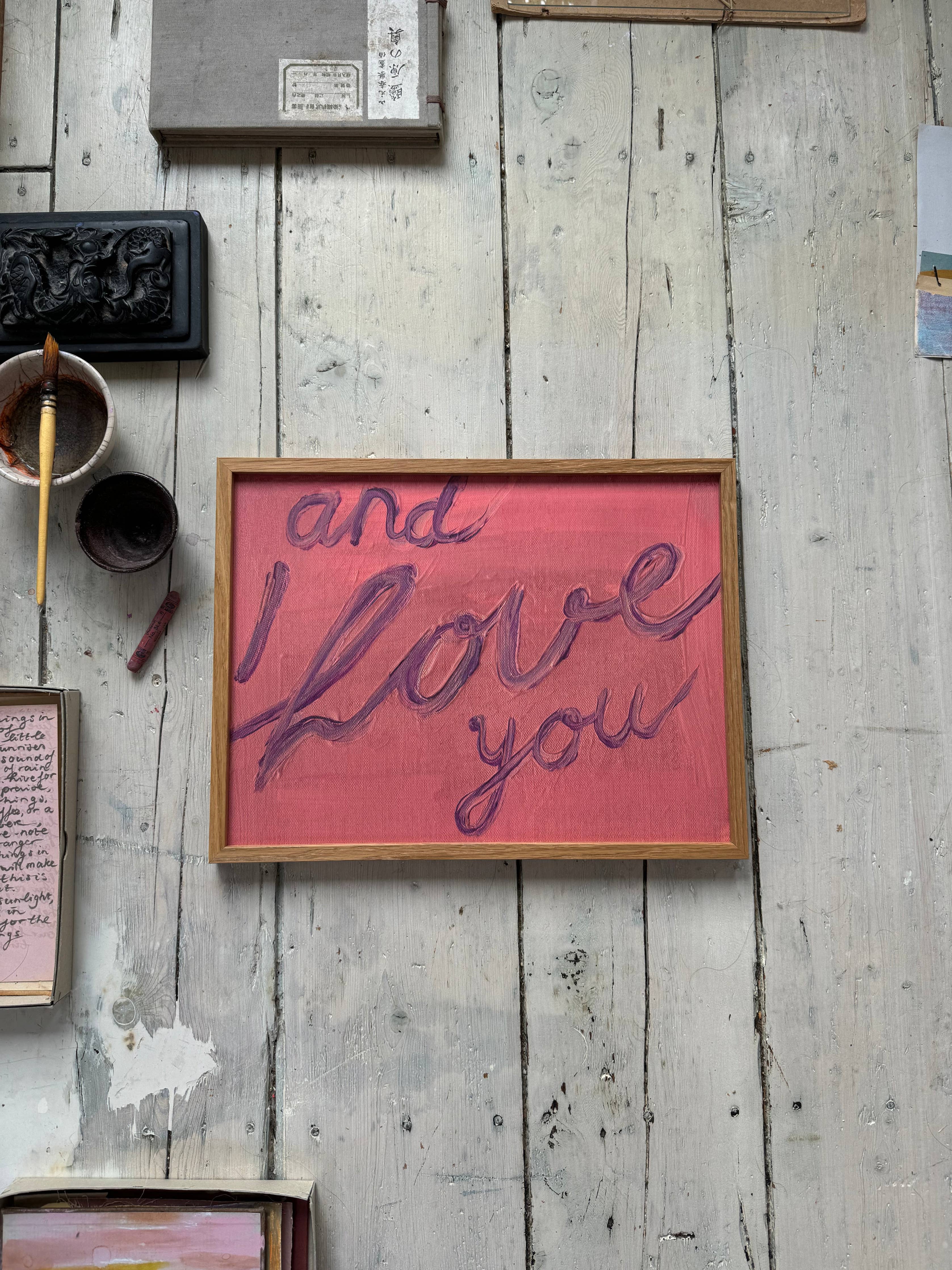 Framed Art Print "I Love You": 30cm x 40cm Tiny Stories