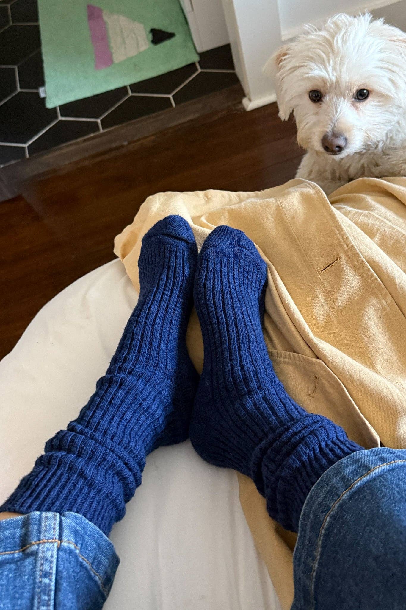 Cottage Socks: Navy - Le Bon Shoppe