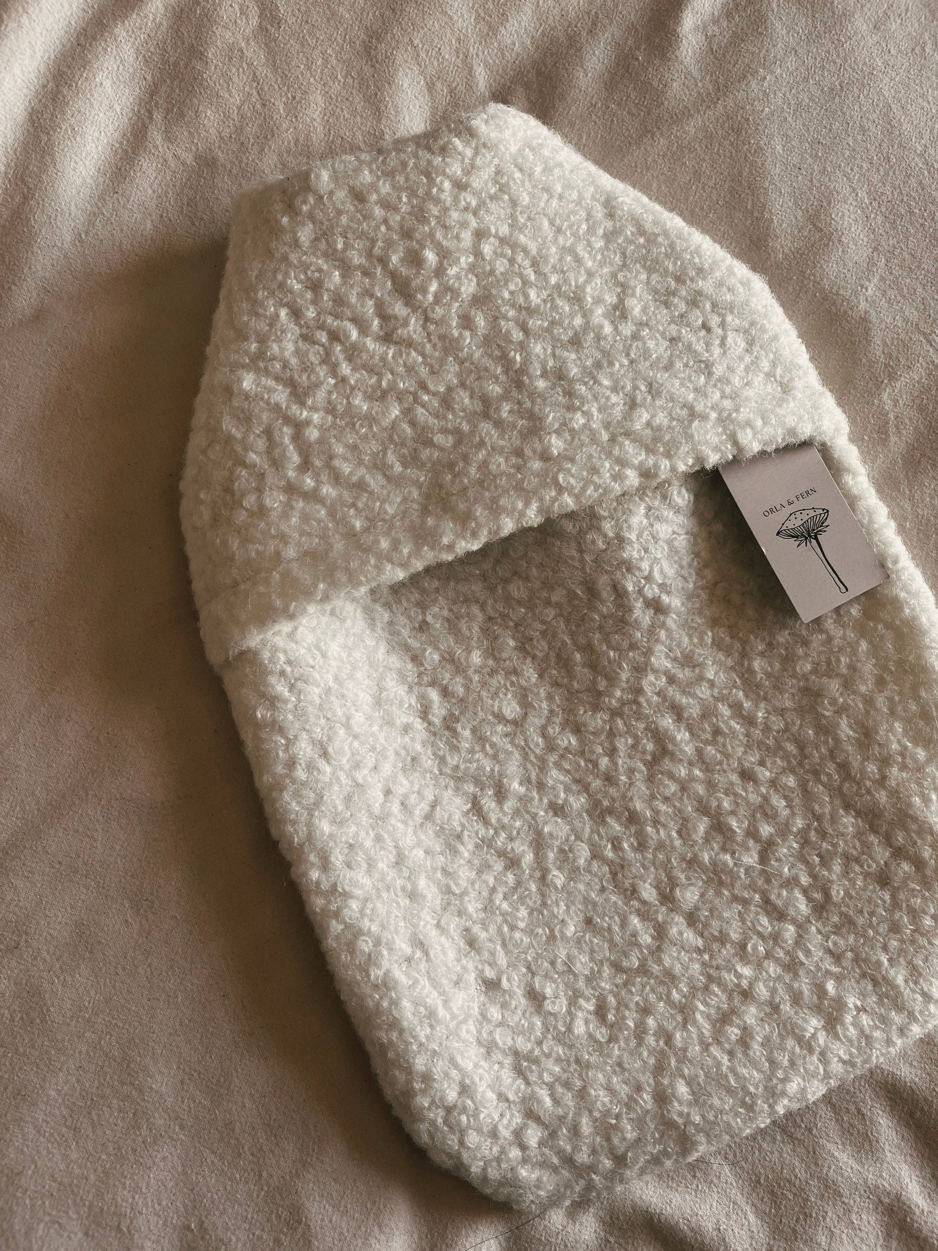 Hot water bottle - Boucle wool - White