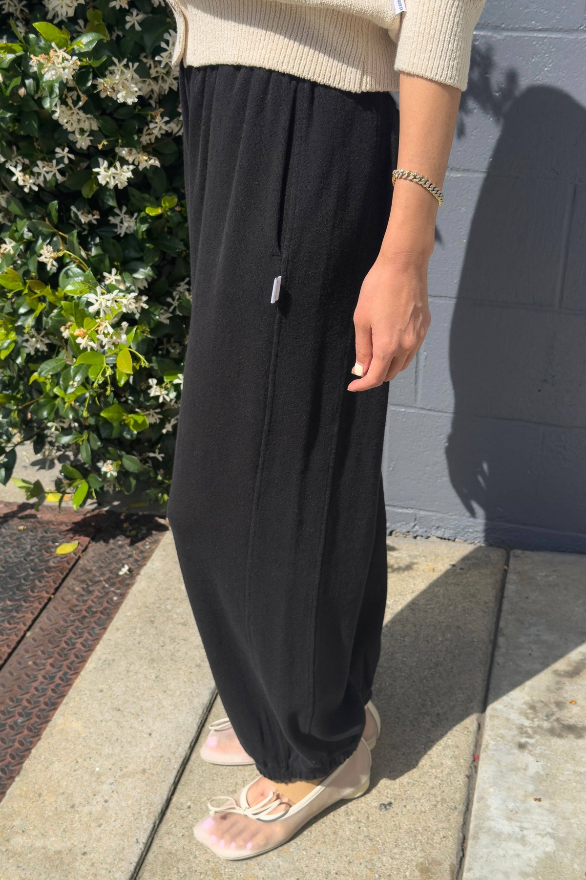 Pointelle Balloon Pants (2S-2M-2L): Black