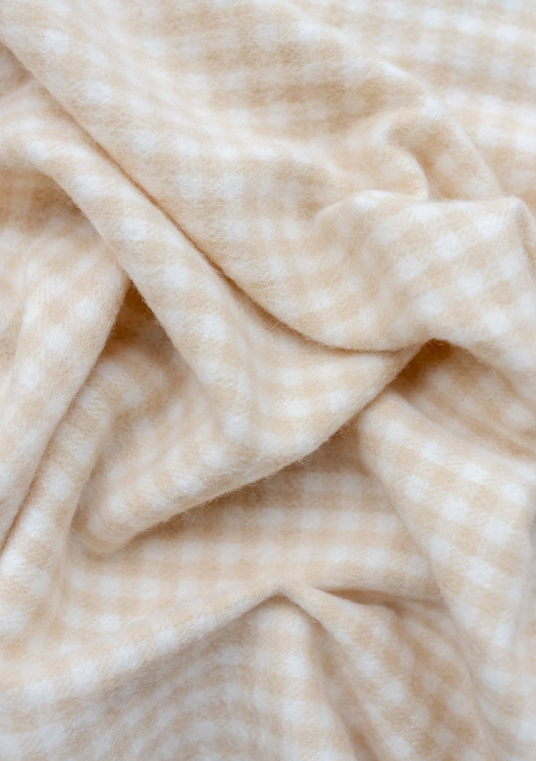 Lambswool Baby Blanket in Oatmeal Gingham -  TBCo