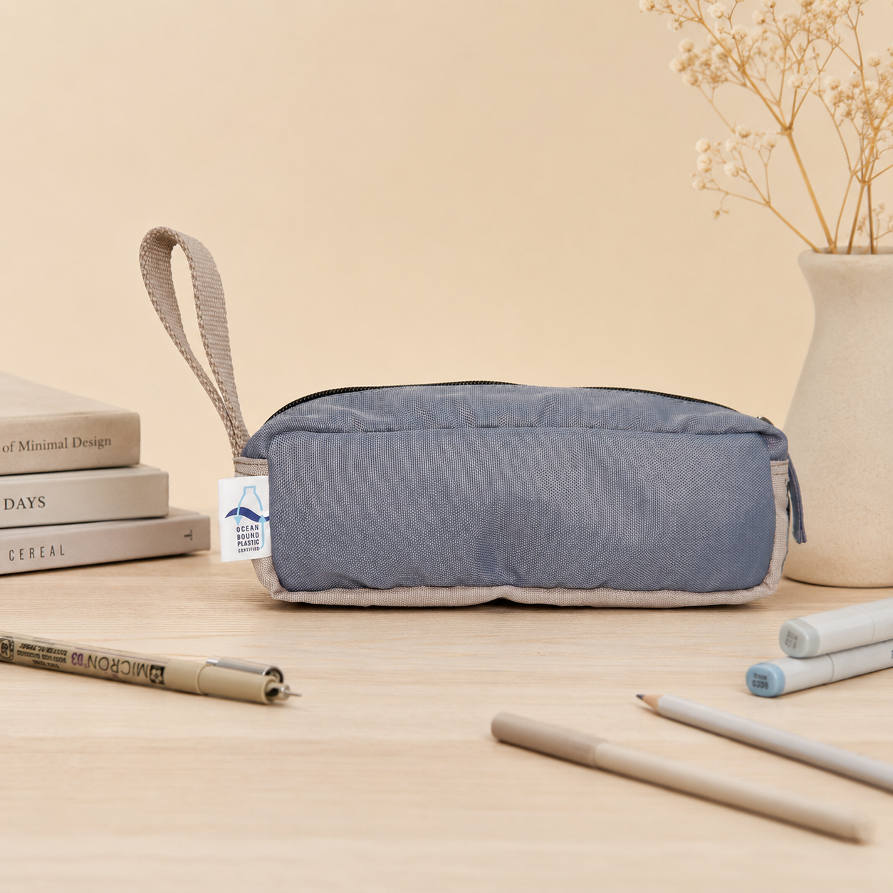 Pencil Case - Recycled Ocean Plastic - Dusty Blue