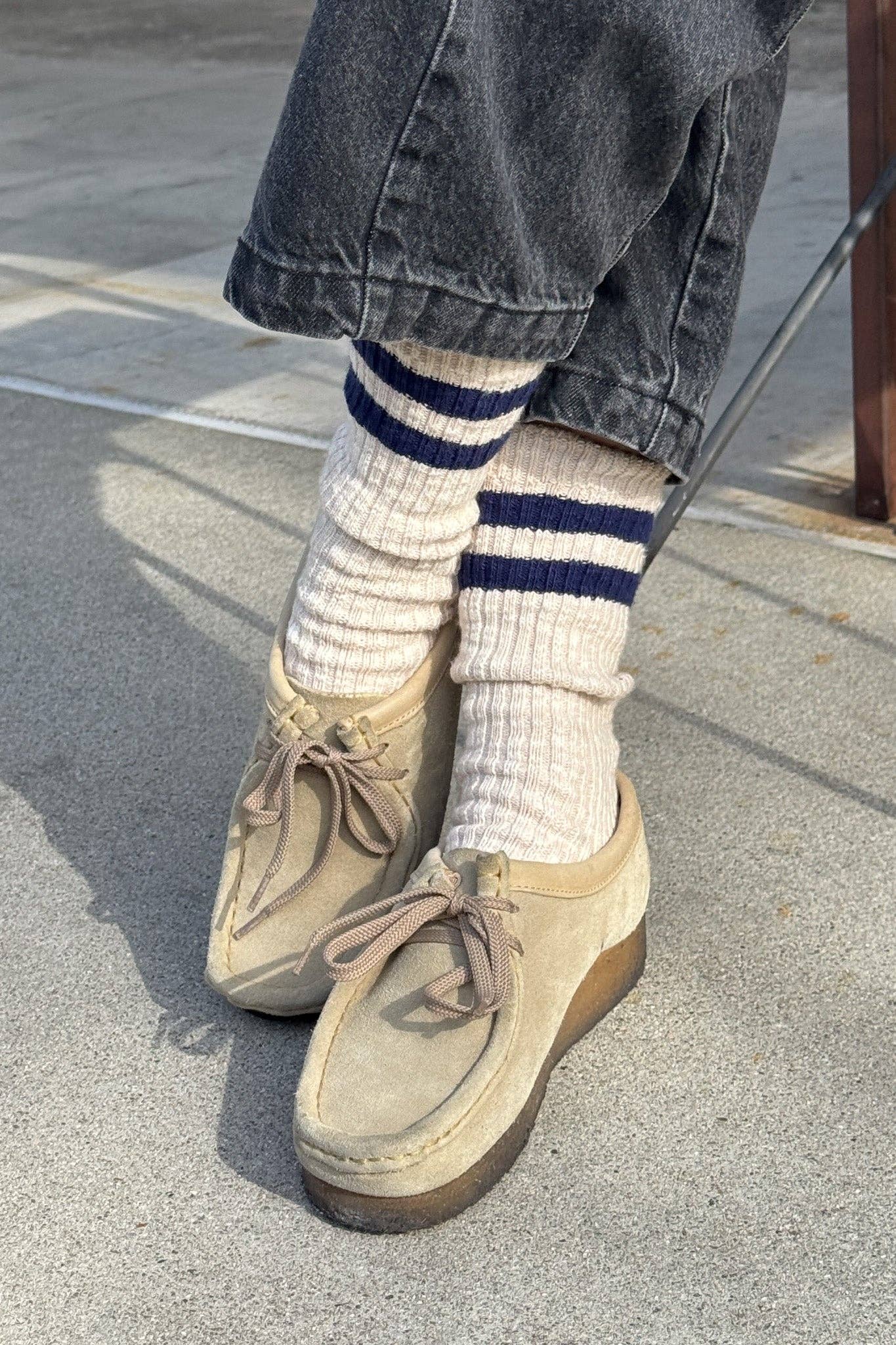 Cottage Varsity Socks Oatmeal Varsity - Le Bon Shoppe