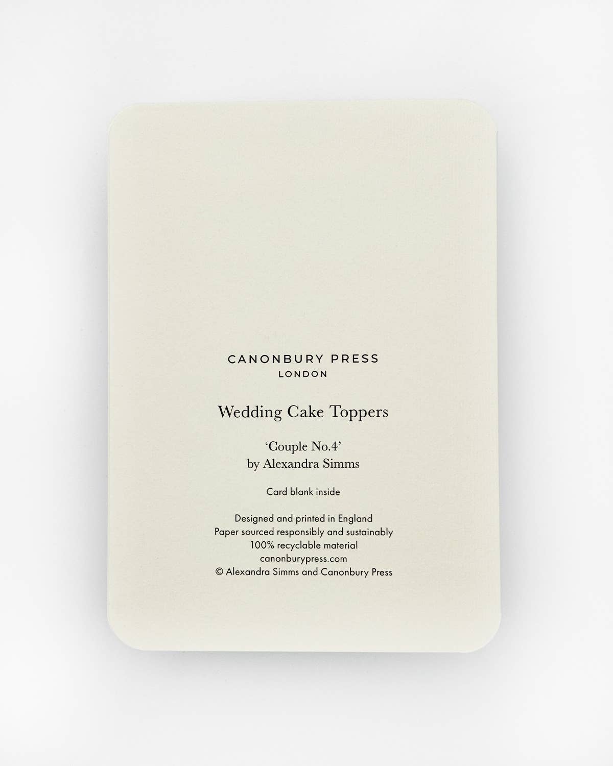 Wedding Cake Topper Greeting Card by Canonbury Press