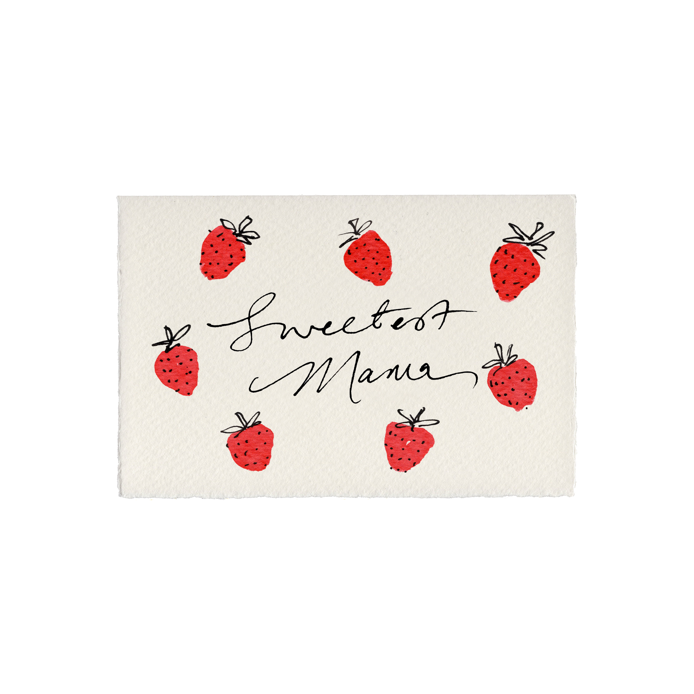 Sweetest Mama (Strawberries) Hand-Painted Mother's Day Card