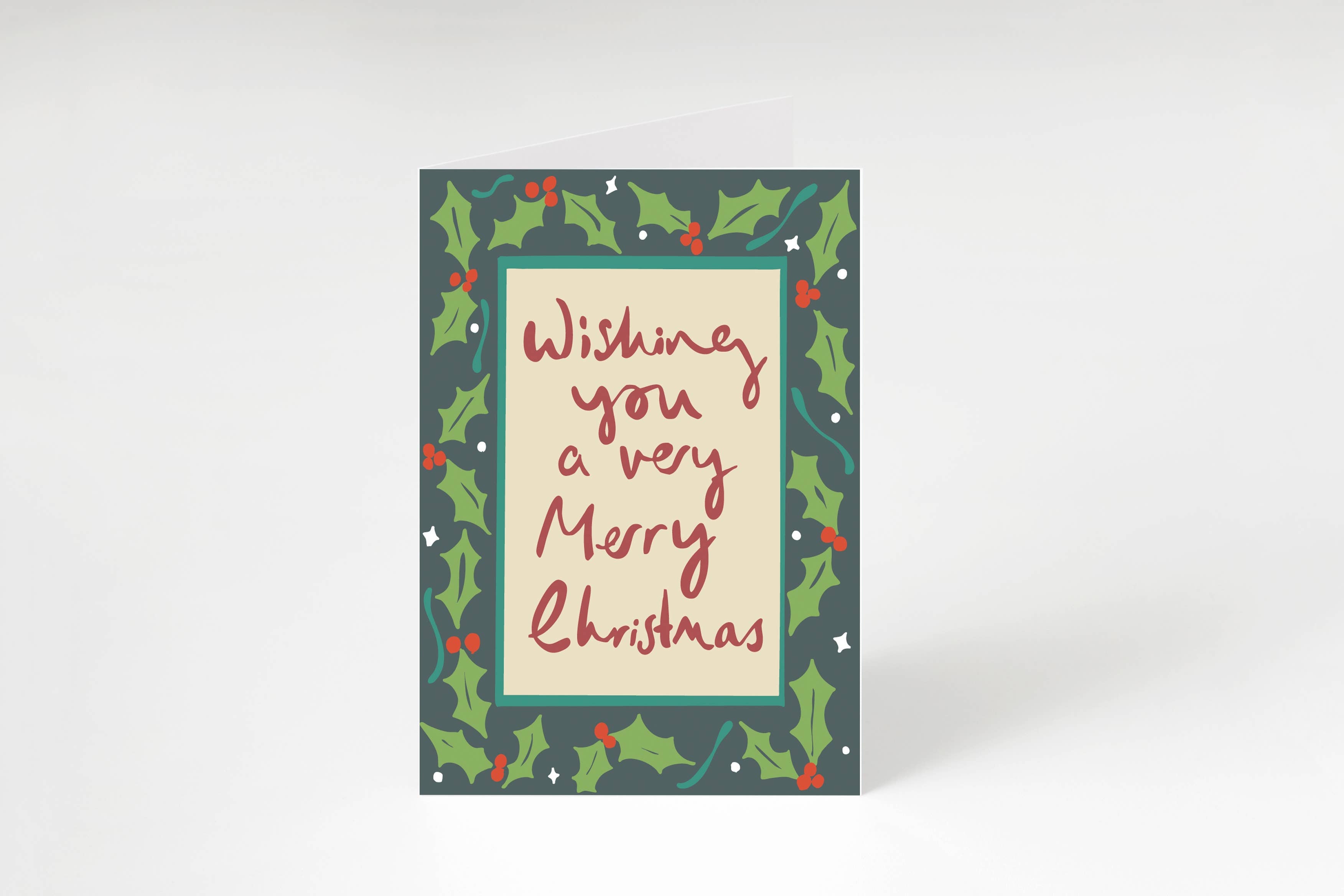 Holly Berries Merry Christmas Card