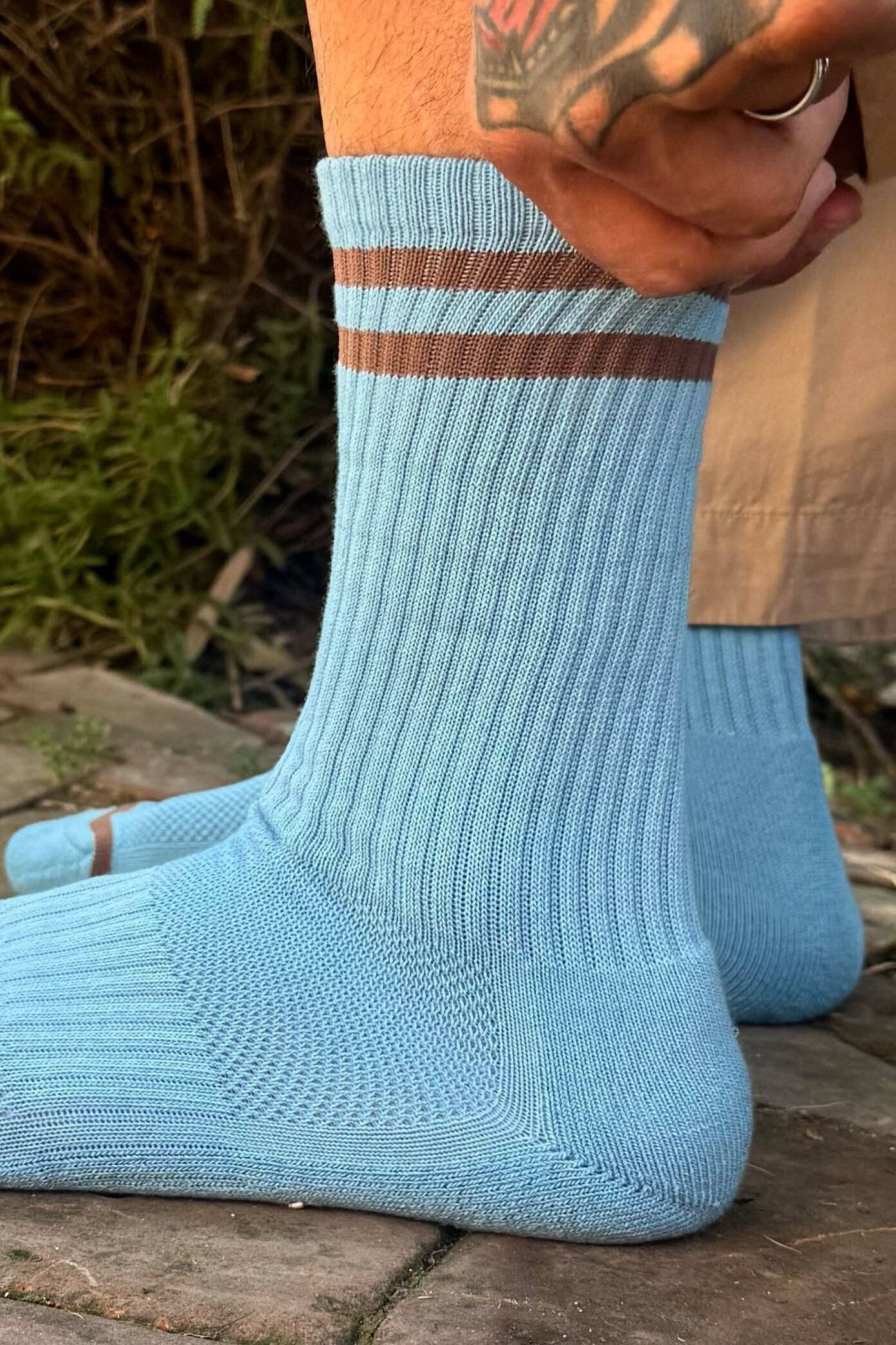 Extended Boyfriend Socks in Powder Blue — Le Bon Shoppe