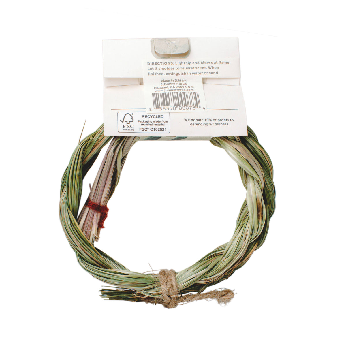 Natural Incense - Sweetgrass Braid