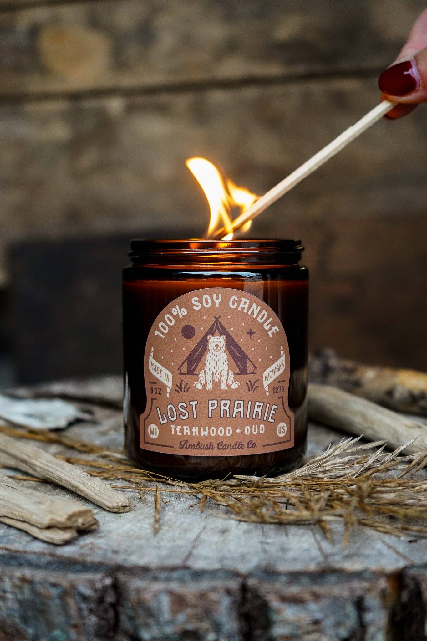 Lost Prairie | Teakwood + Oud 8oz Soy Candle