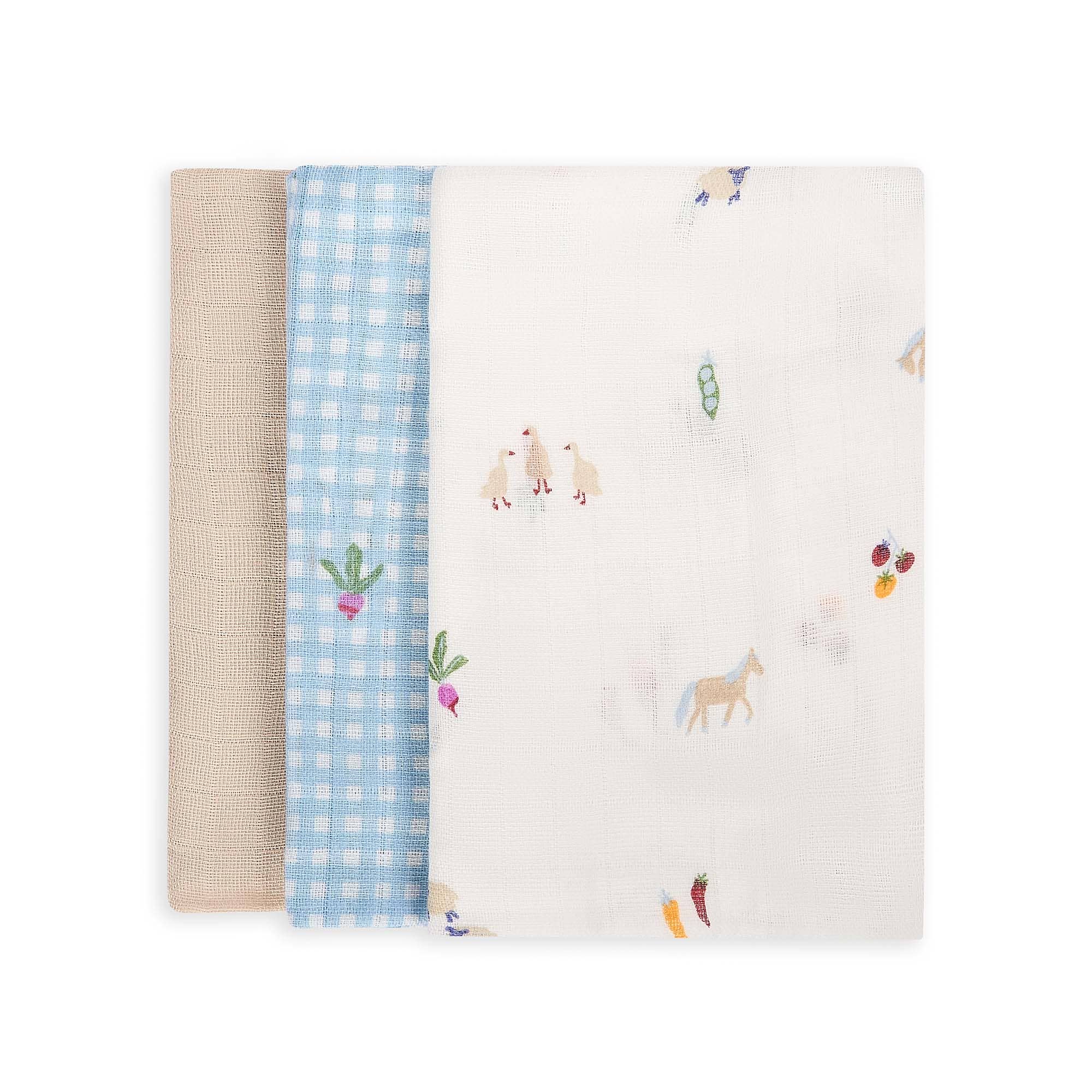 Avery Row Organic Cotton Muslin Squares, Set of 3 – Little Farm