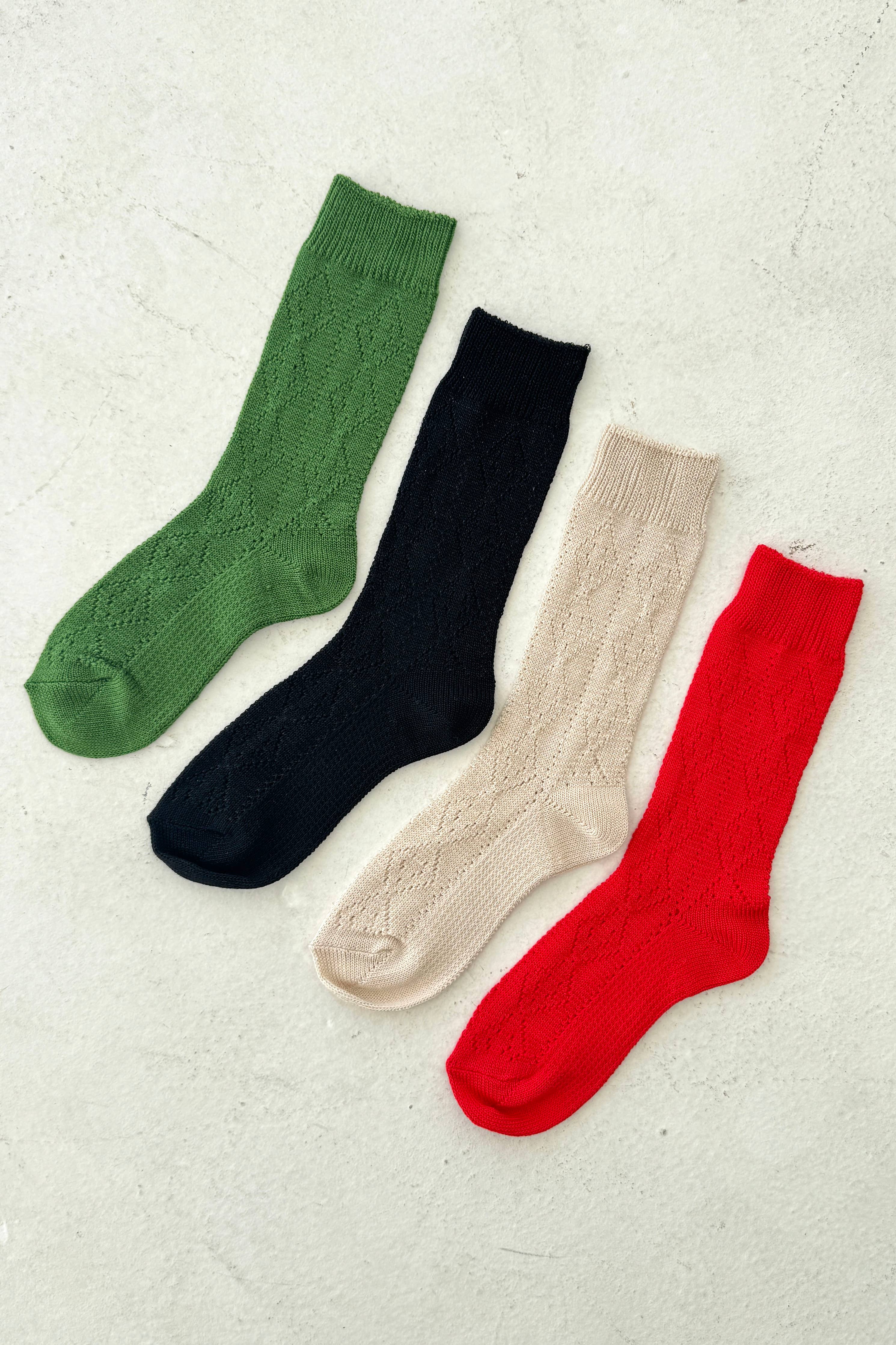 Modal Eyelet Socks (wholesale): Brown