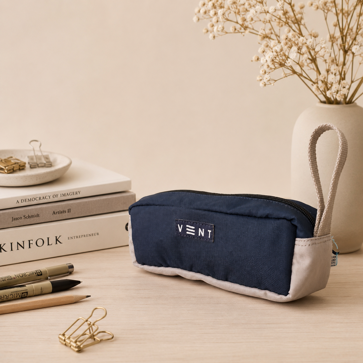 Pencil Case - Recycled Ocean Plastic - Navy Blue