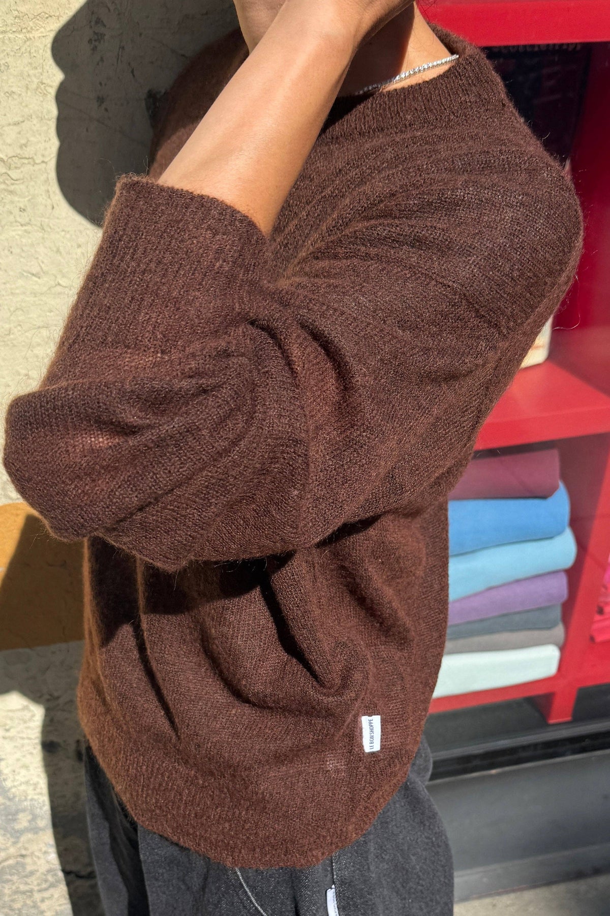 Cecile Crew Neck Mohair Sweater (3XS/S-2M/L): Charcoal (3XS/S-2M/L)