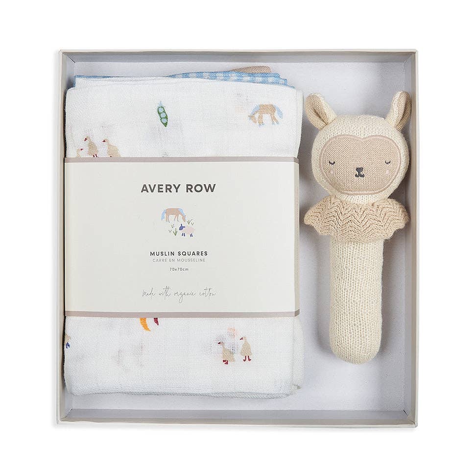 Avery Row Rattle & Care New Baby Gift Set – Little Farm