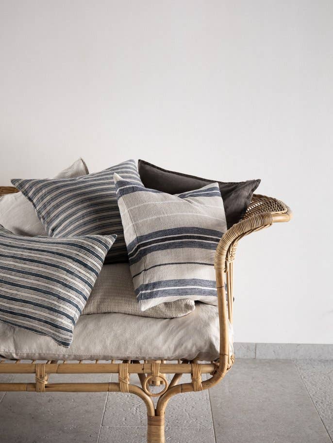 Cushion Cover linen 50x50cm: Hazelnut Stripe