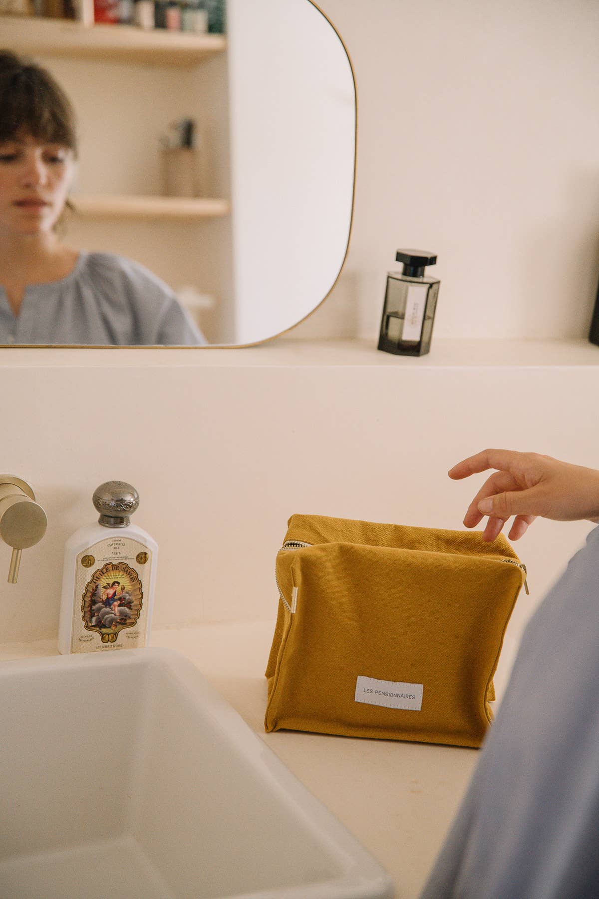 Les Pensionnaires Cube Toiletry Bag in Saffron Yellow