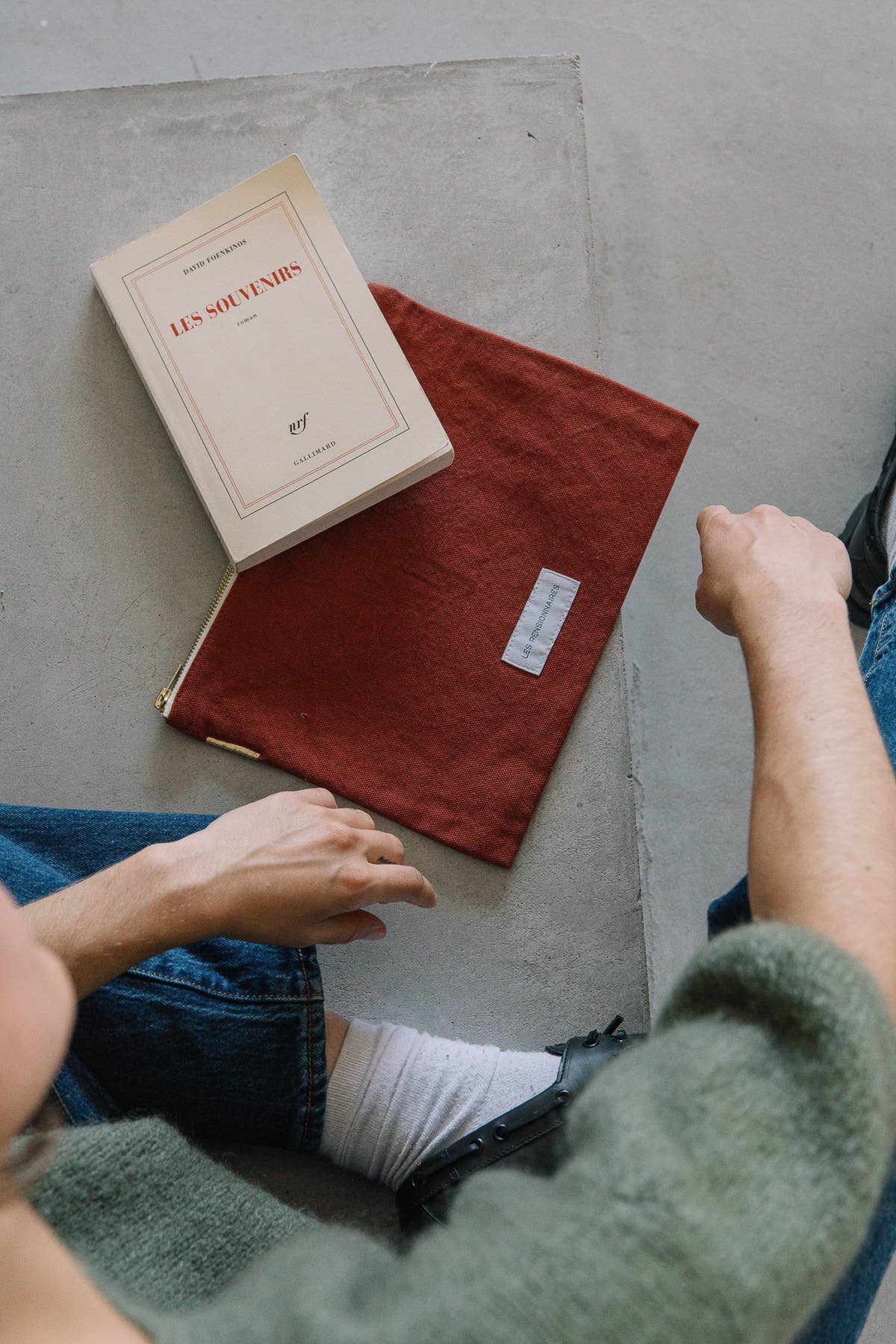 Large Pouch in Rust Organic Cotton Canvas