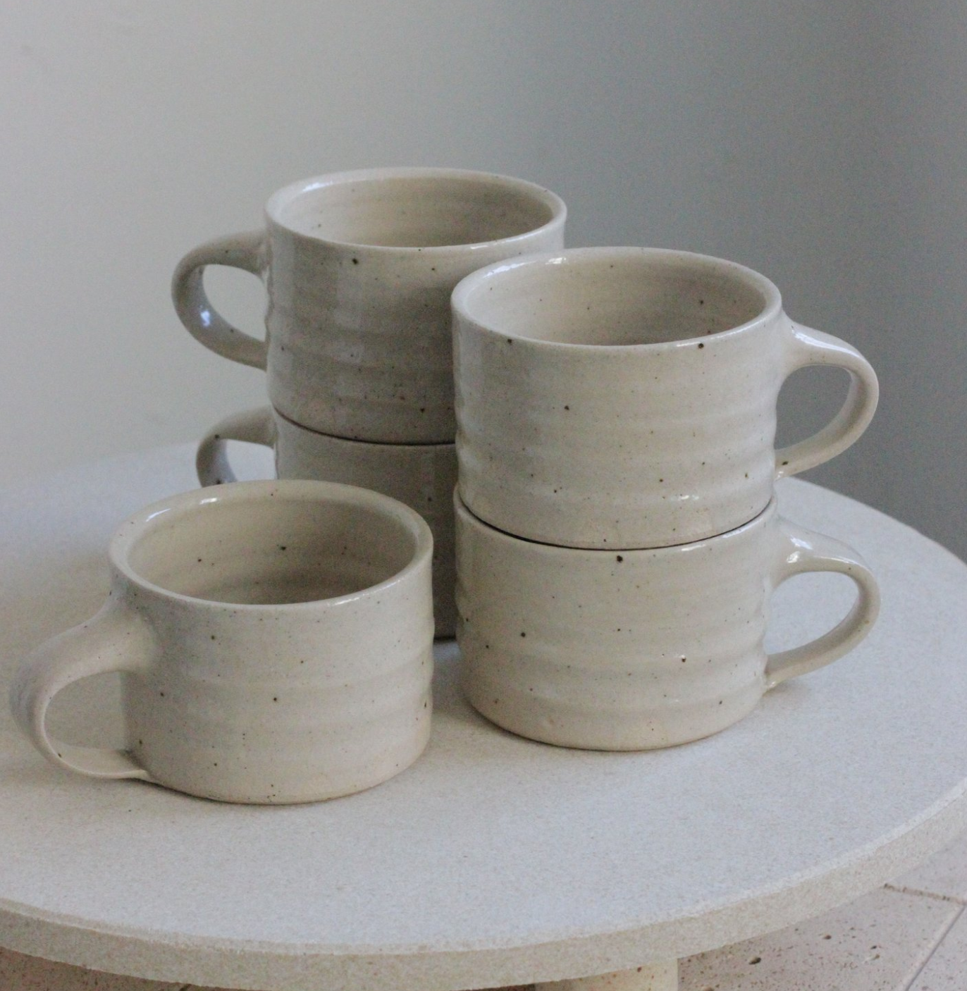 Stoneware Speckled Low Wide Mug - Eleanor Torbati