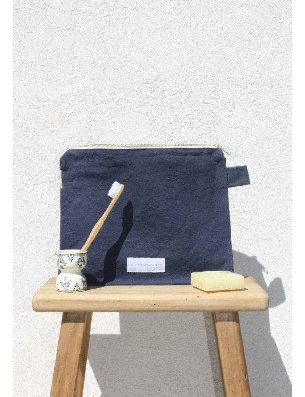 Organic Cotton Canvas Toiletry Bag Storm Blue