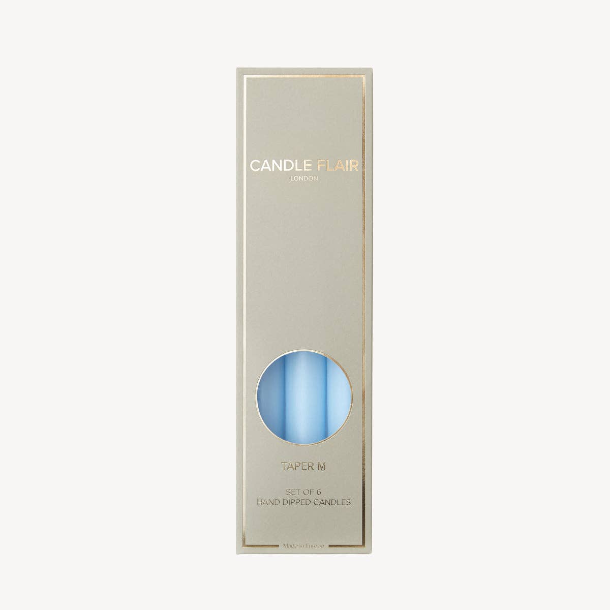 Box of 6 Candles - Taper 25 - Pale Blue