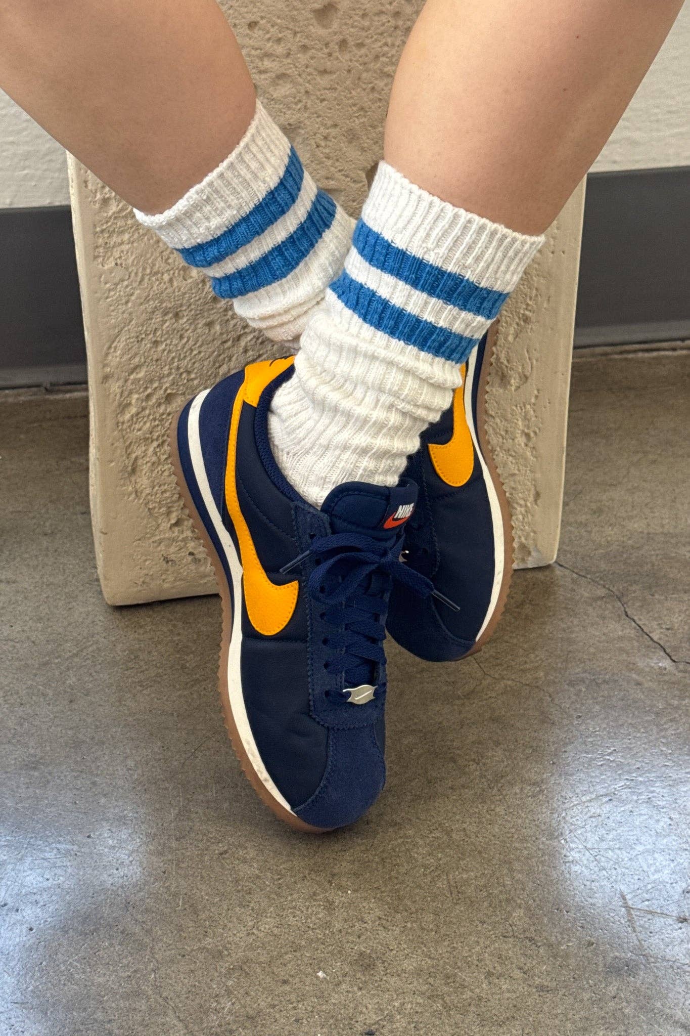 Cottage Varsity Socks Oatmeal Varsity - Le Bon Shoppe