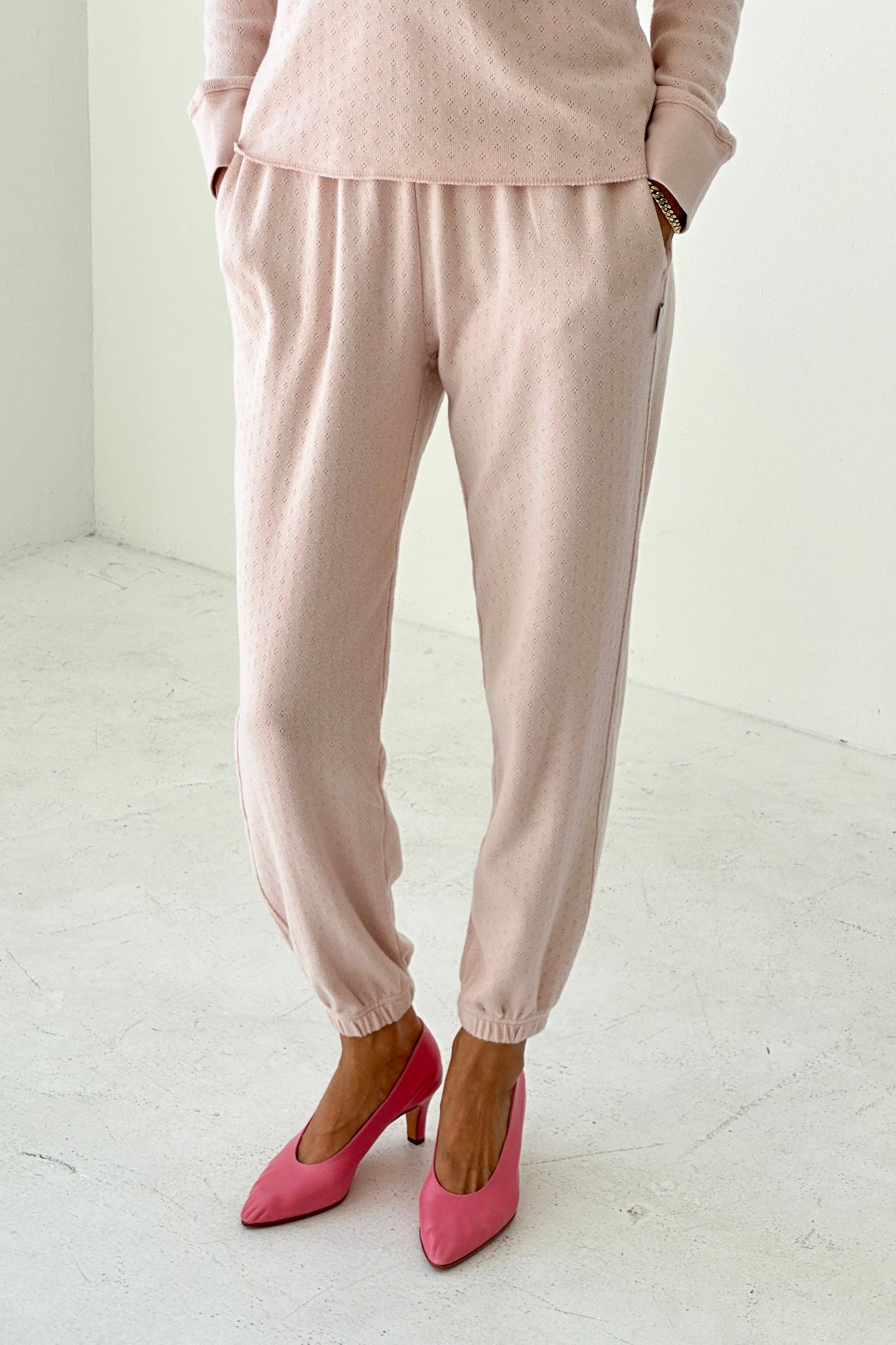 Pointelle Serene Jogger : Baby Pink - Le Bon Shoppe