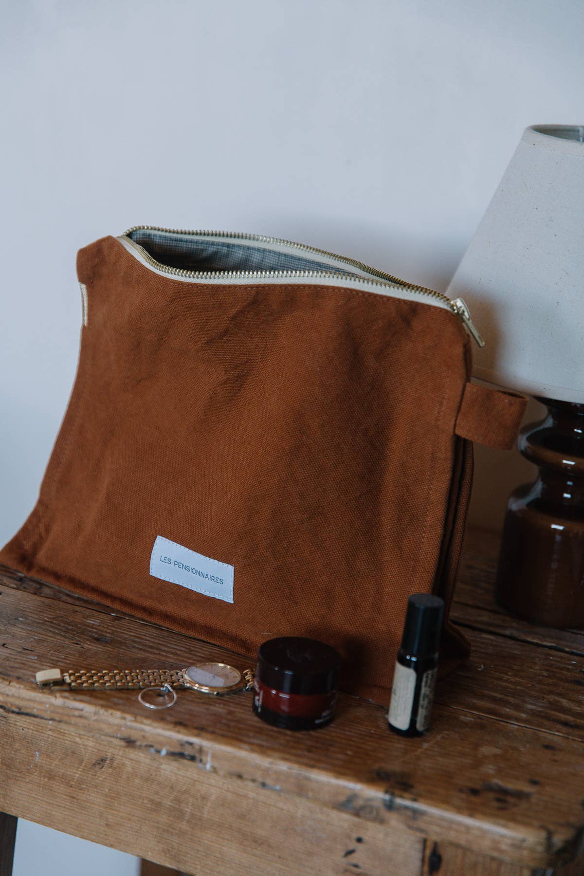 Les Pensionnaires Toiletry Bag in Caramel Brown