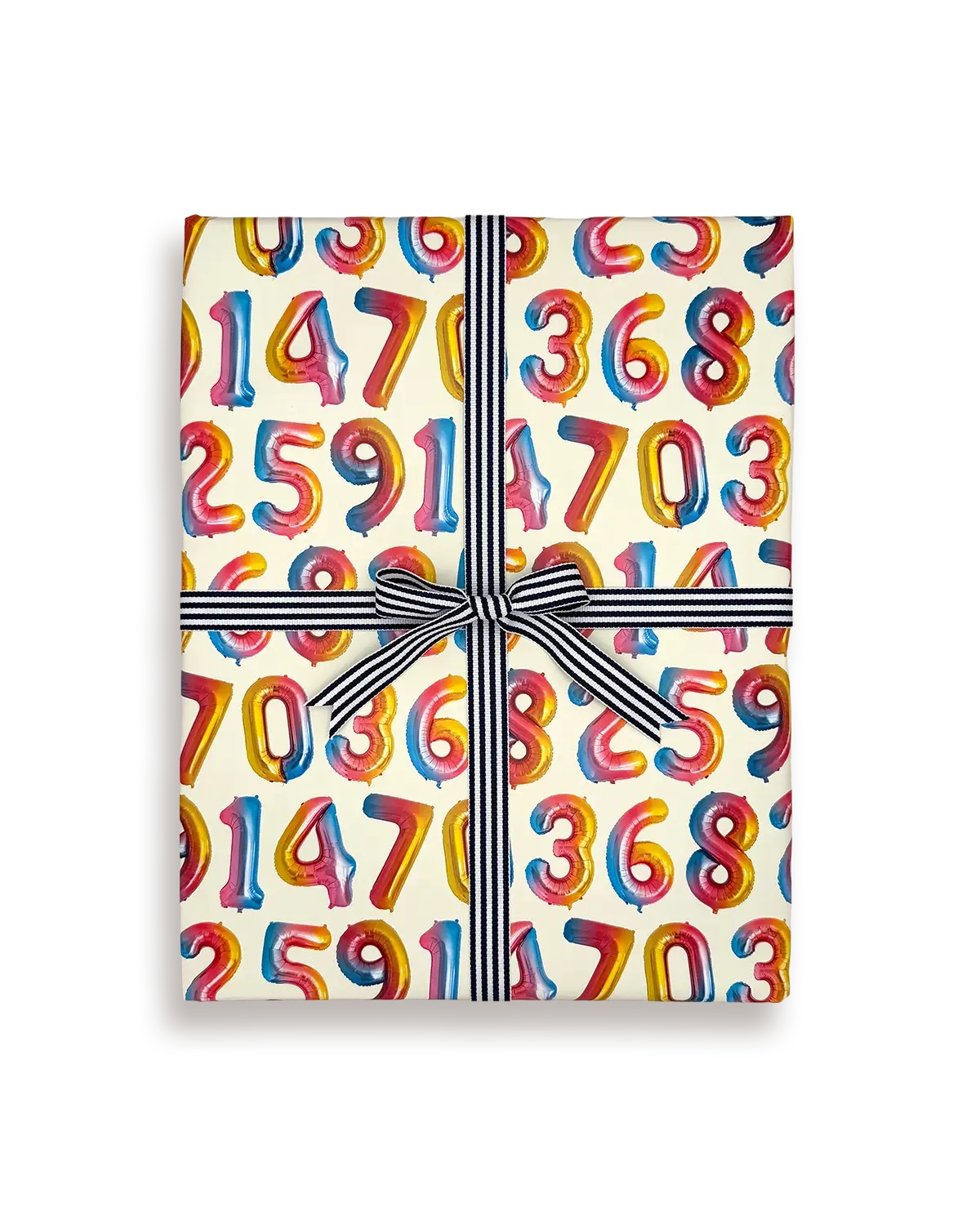 Balloon Numbers Wrapping Paper | Luxury Gift Wrap Sheet