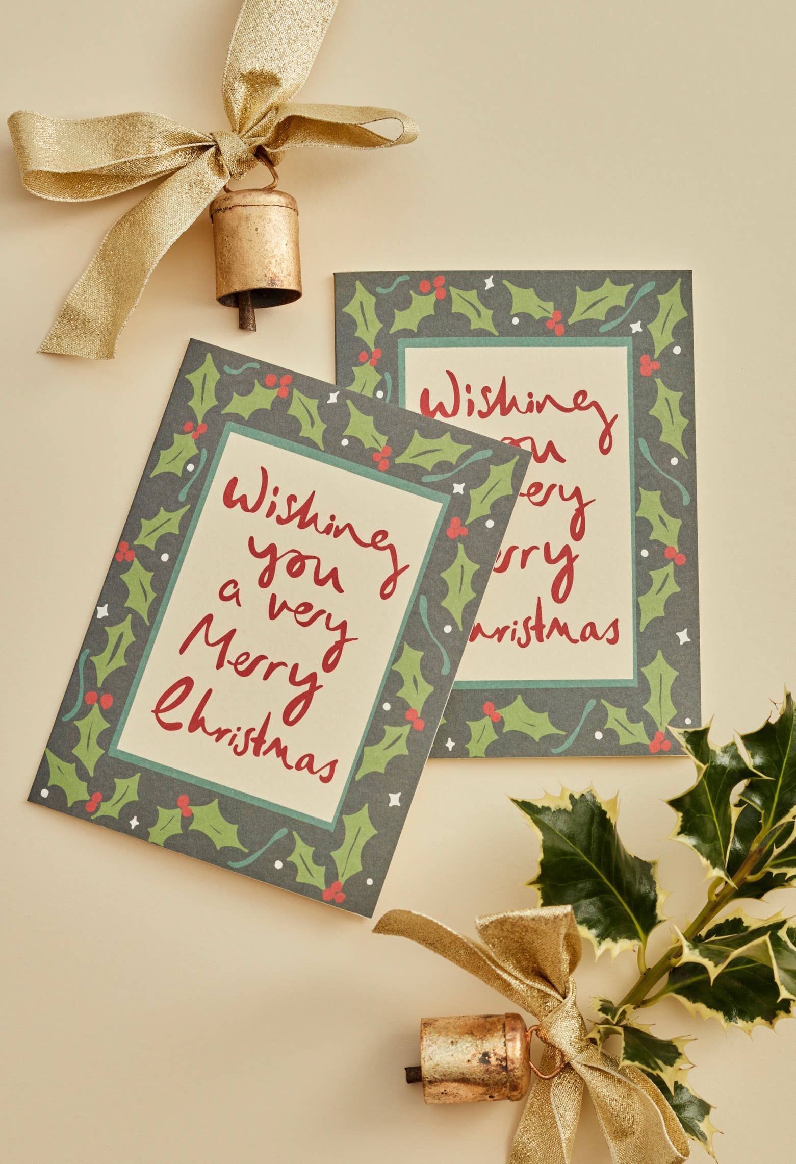 Holly Berries Merry Christmas Card
