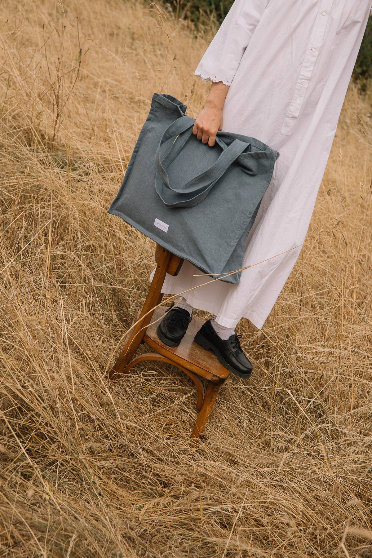 Organic Cotton Canvas Tote Bag in Horizon Blue