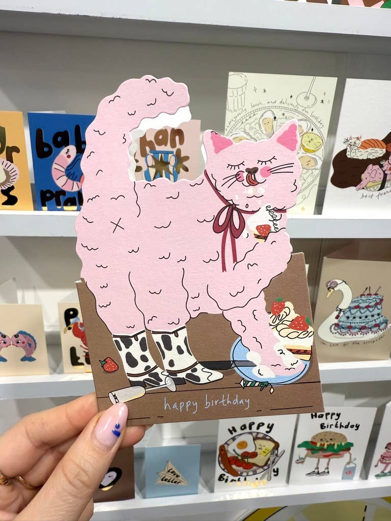 Eat the Moon – Hey Cat Cake Birthday Card