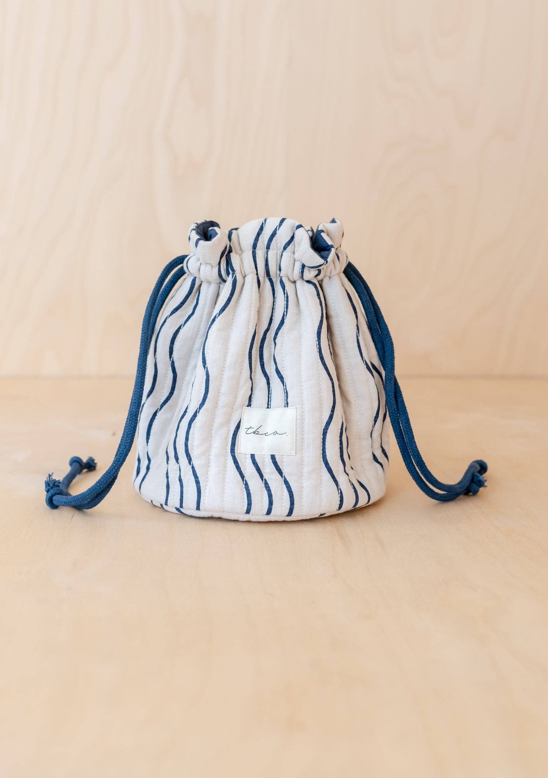 Cotton Wash Bag in Blue Wave - TBCo