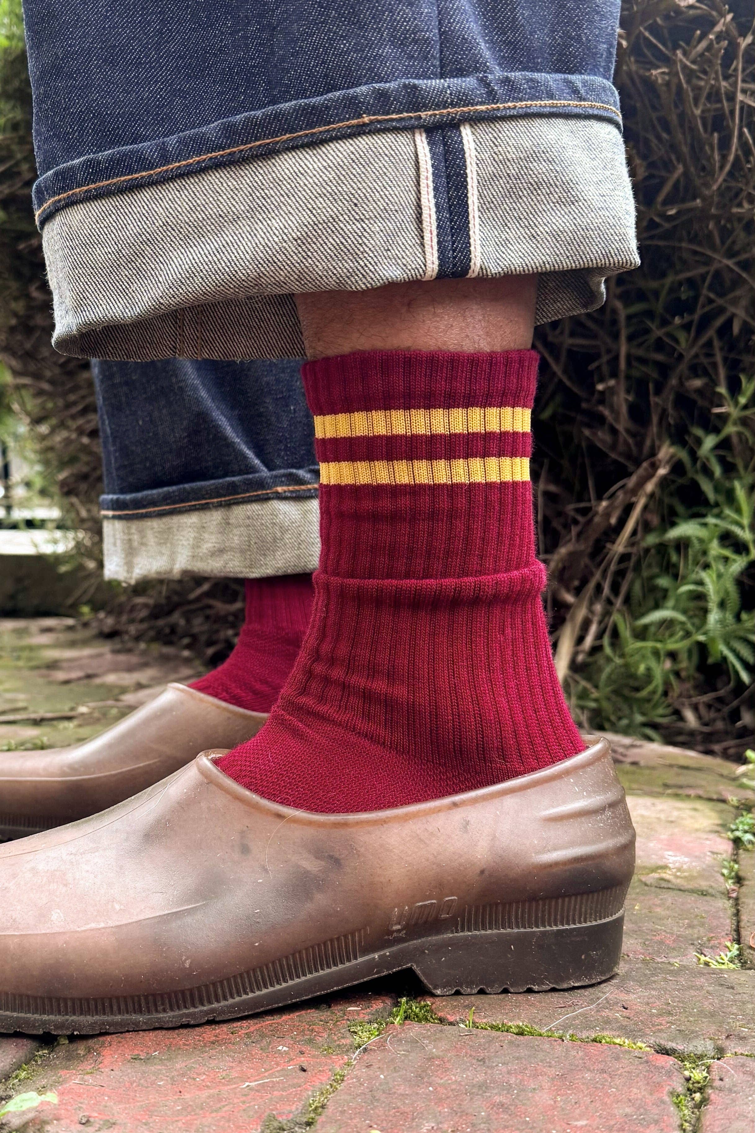 Extended Boyfriend Socks : Cardinal - Le Bon Shoppe
