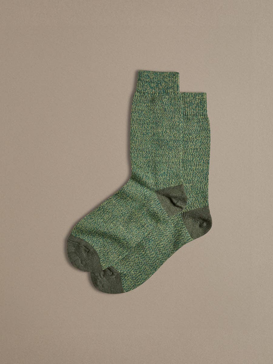 Fine Merino Wool Socks | Green: UK 4-7