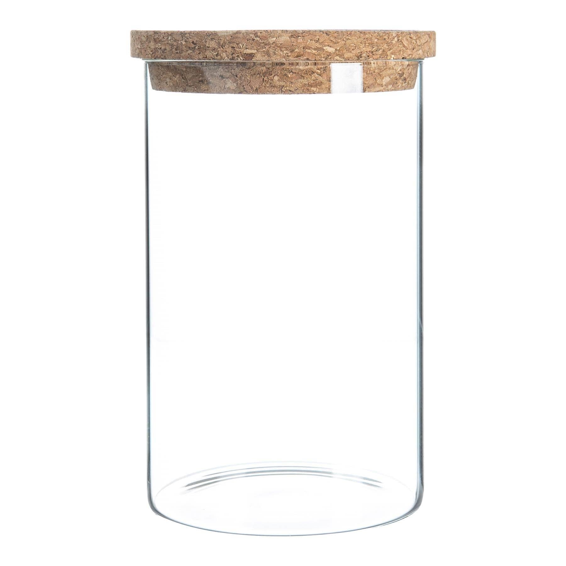Glass Storage Jar with Cork Lid - 1 Litre
